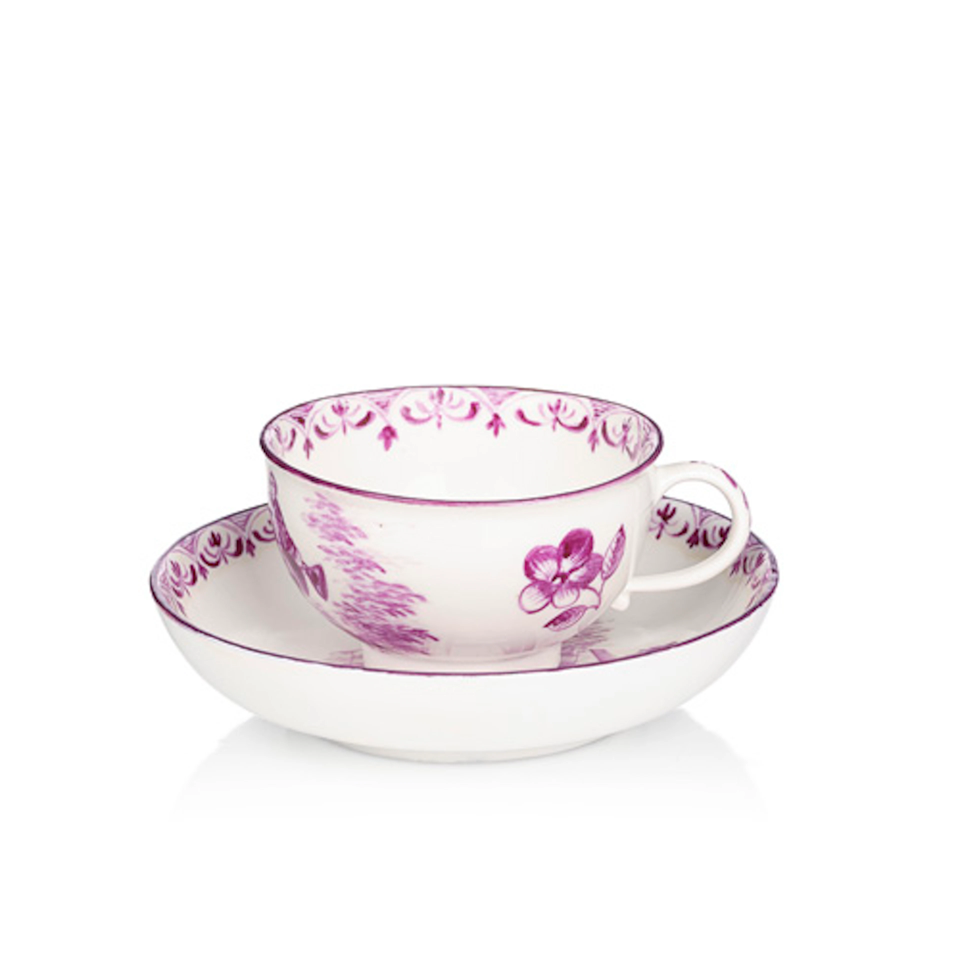 689 Tasse und Untertasse mit figürlichem Dekor. Meissen. Um 1740/1750.