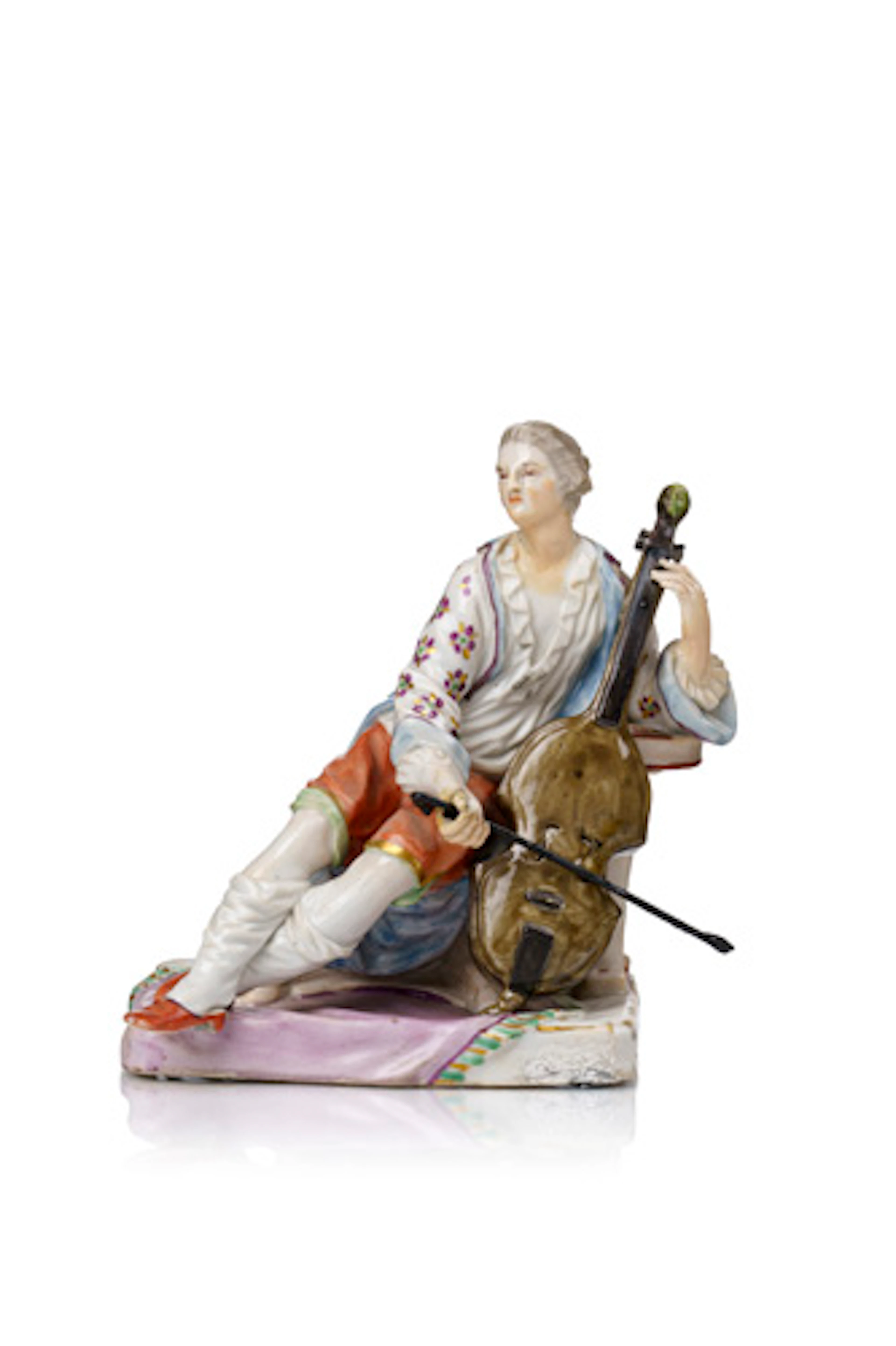 682 Sehr seltene Figur "Cellospieler". Joseph Nees für Ludwigsburg.