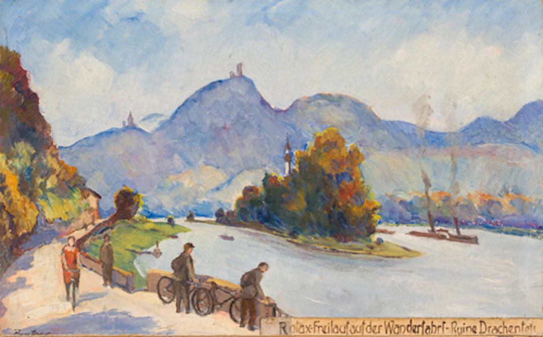 046 Johannes Beutner "Rotax-Freilauf auf der Wanderfahrt- Ruine Drachenfels".