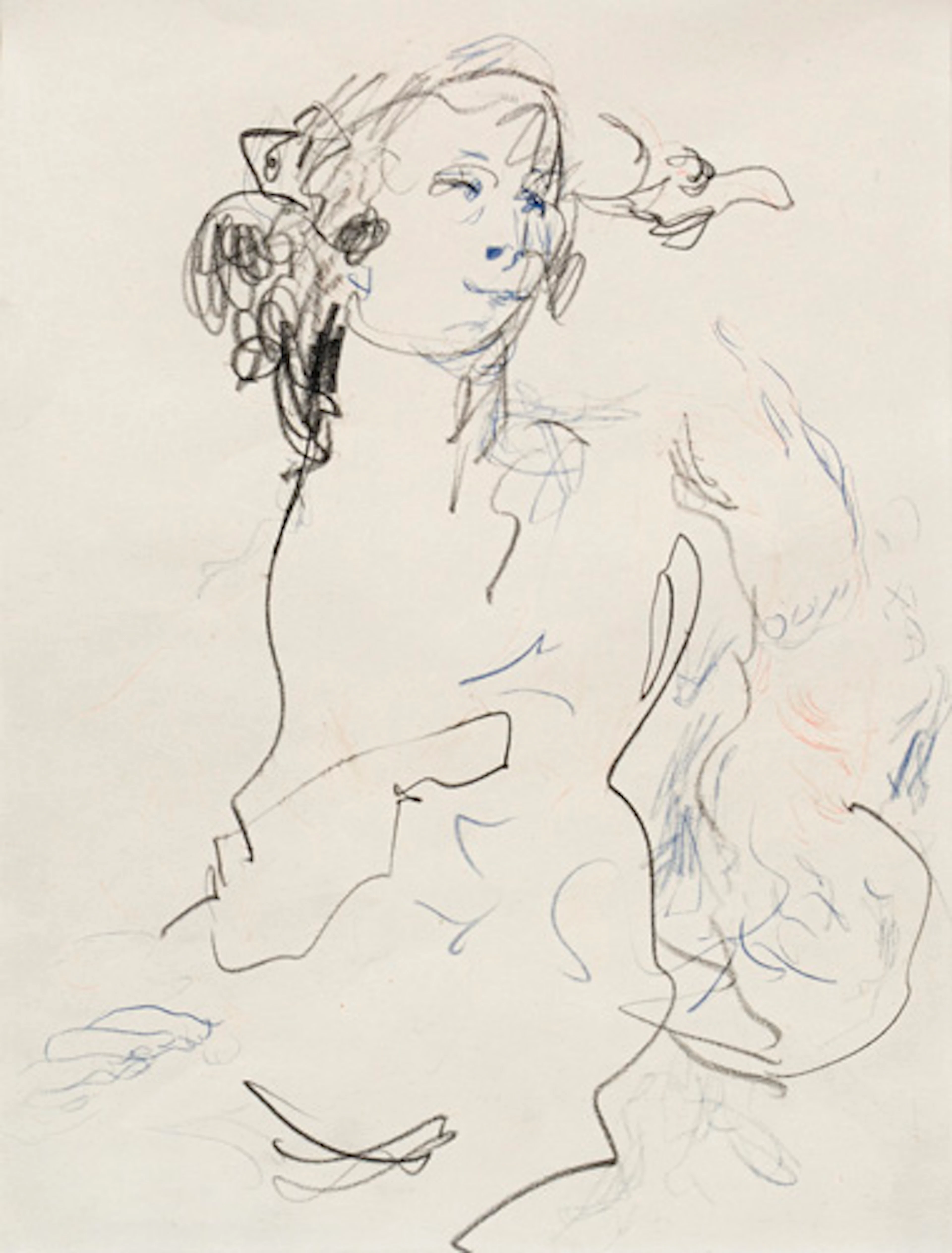 470 Ernst Hassebrauk, Studie zu "Höfische Dame". Um 1960.