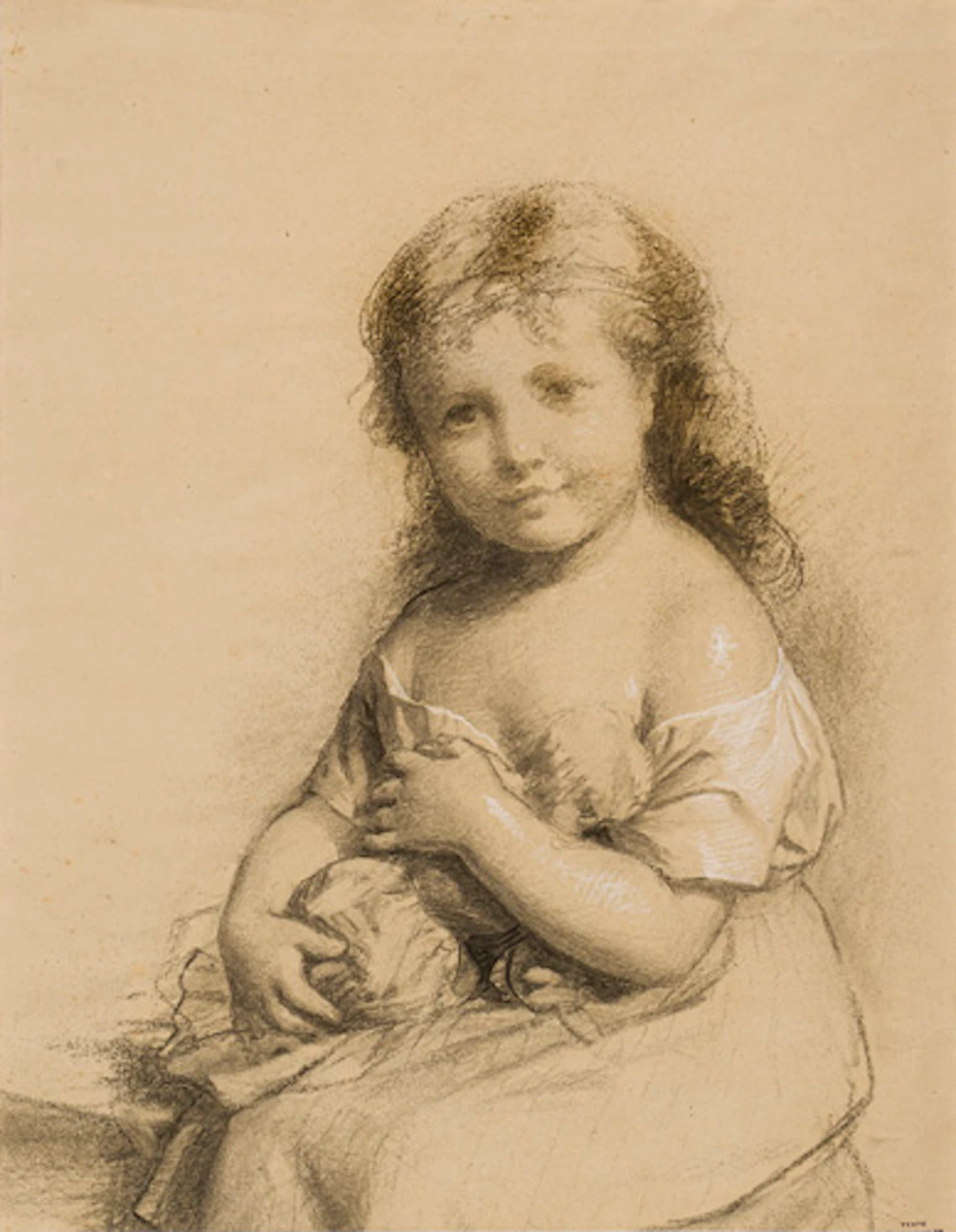 394 Fritz Zuber-Bühler, Sitzendes Mädchen. 1850–1891.