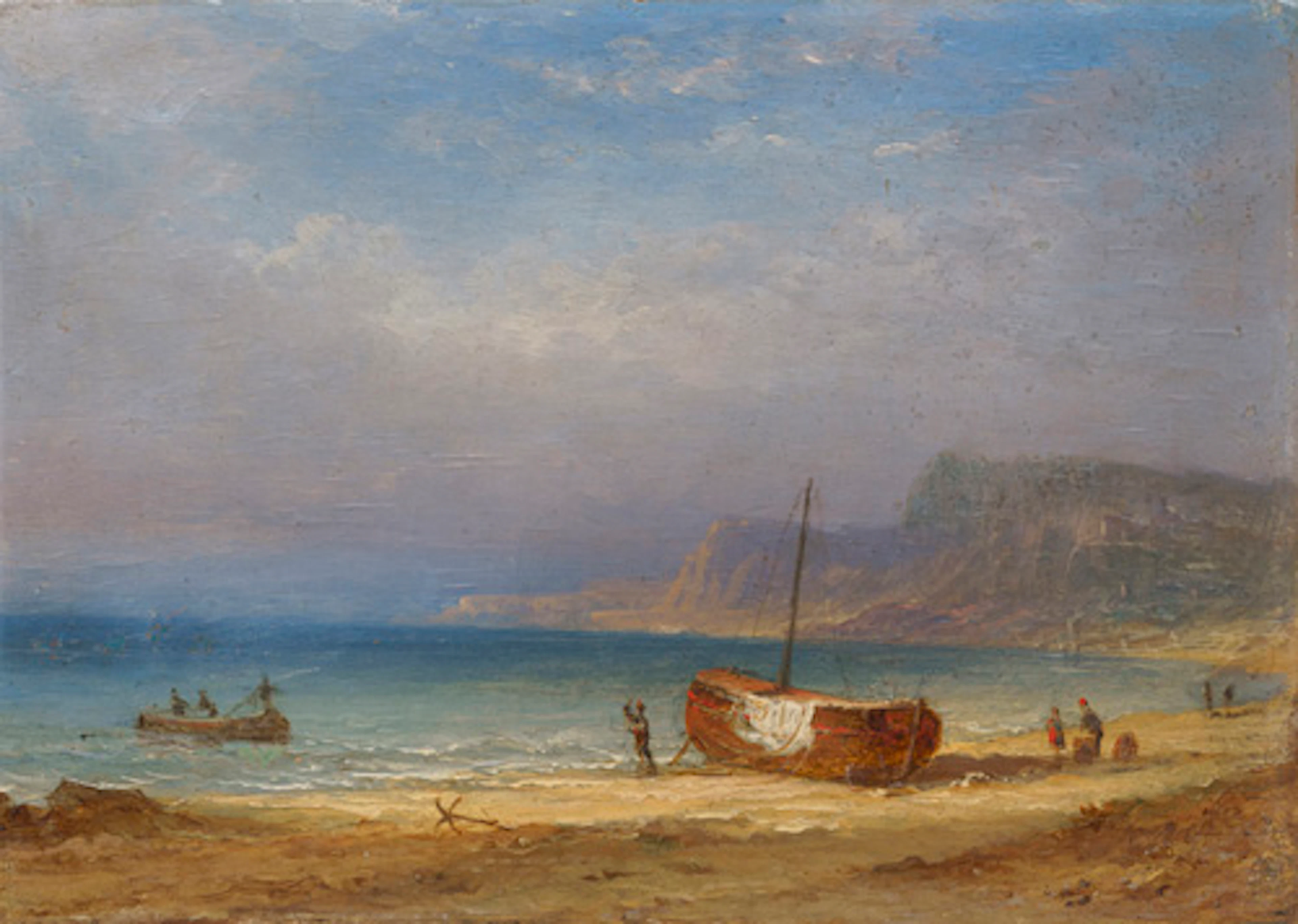 027 Carl Morgenstern, Fischerboote an der Küste von Fécamp, Normandie.