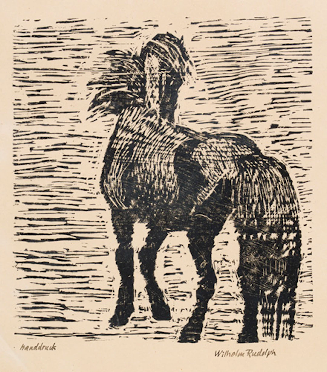 572 Wilhelm Rudolph, Pferd im Sturm. Nach 1945.
