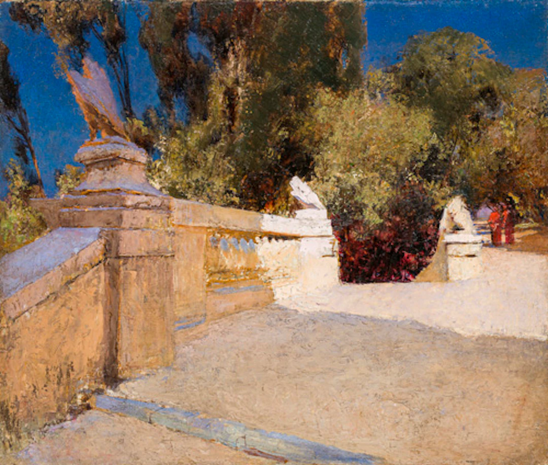 063 Erich Kips (zugeschr.), Parkanlage mit Treppe (Villa d'Este, Tivoli?).