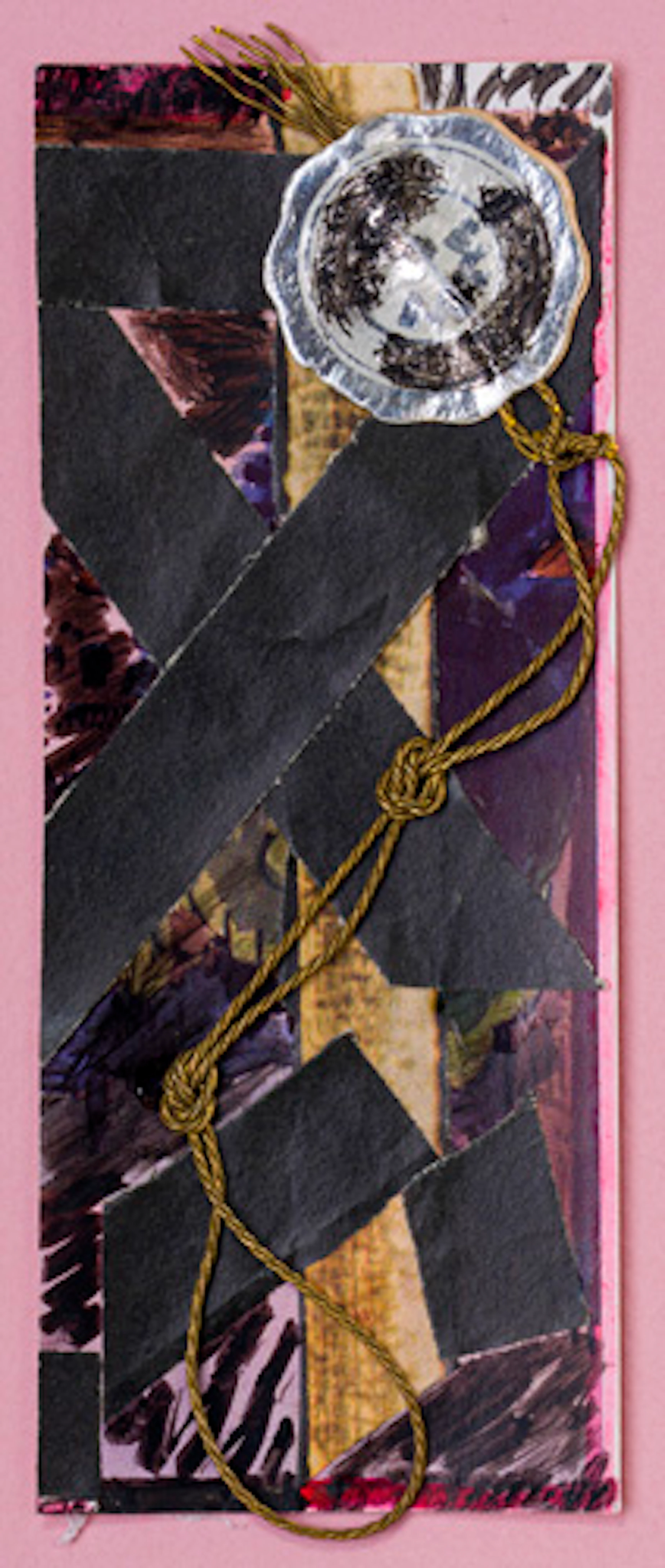 625 Albert Wigand "Silber, schwarz und goldene Kordel". 1965.