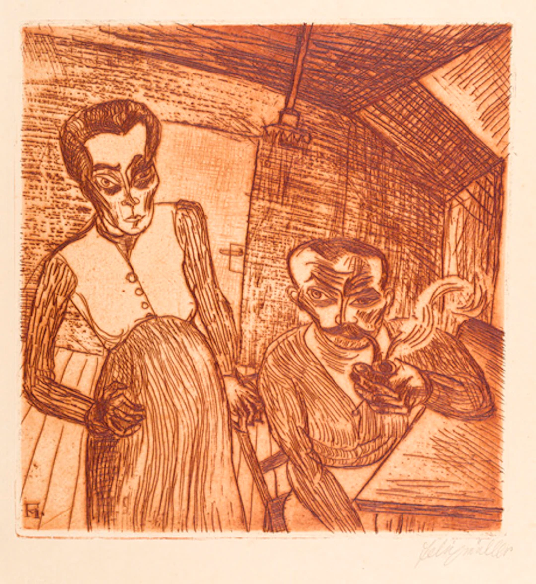 274 Conrad Felixmüller "Arbeiterpaar (Ehepaar Schnabel)". 1920.