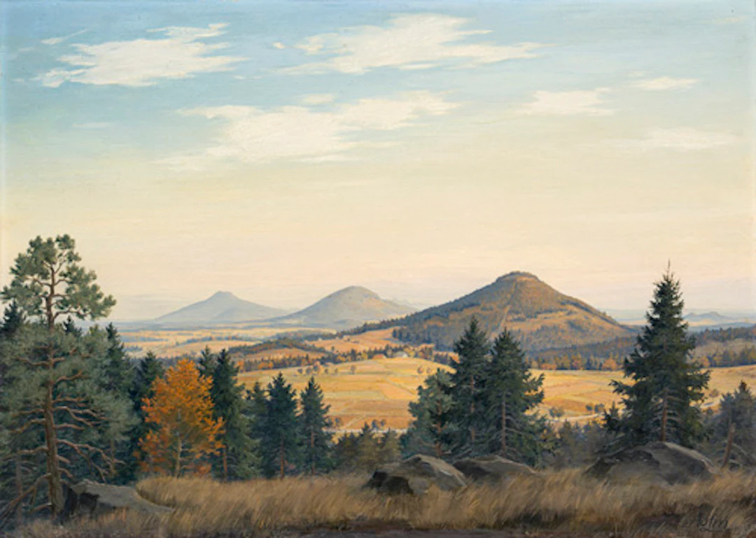 182 Willy Müller-Lückendorf "Blick nach Nordböhmen (Sudetenland)". 1955.