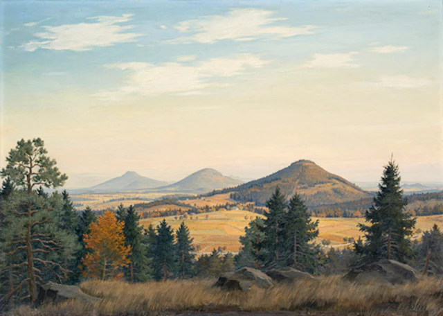182 Willy Müller-Lückendorf "Blick nach Nordböhmen (Sudetenland)". 1955.