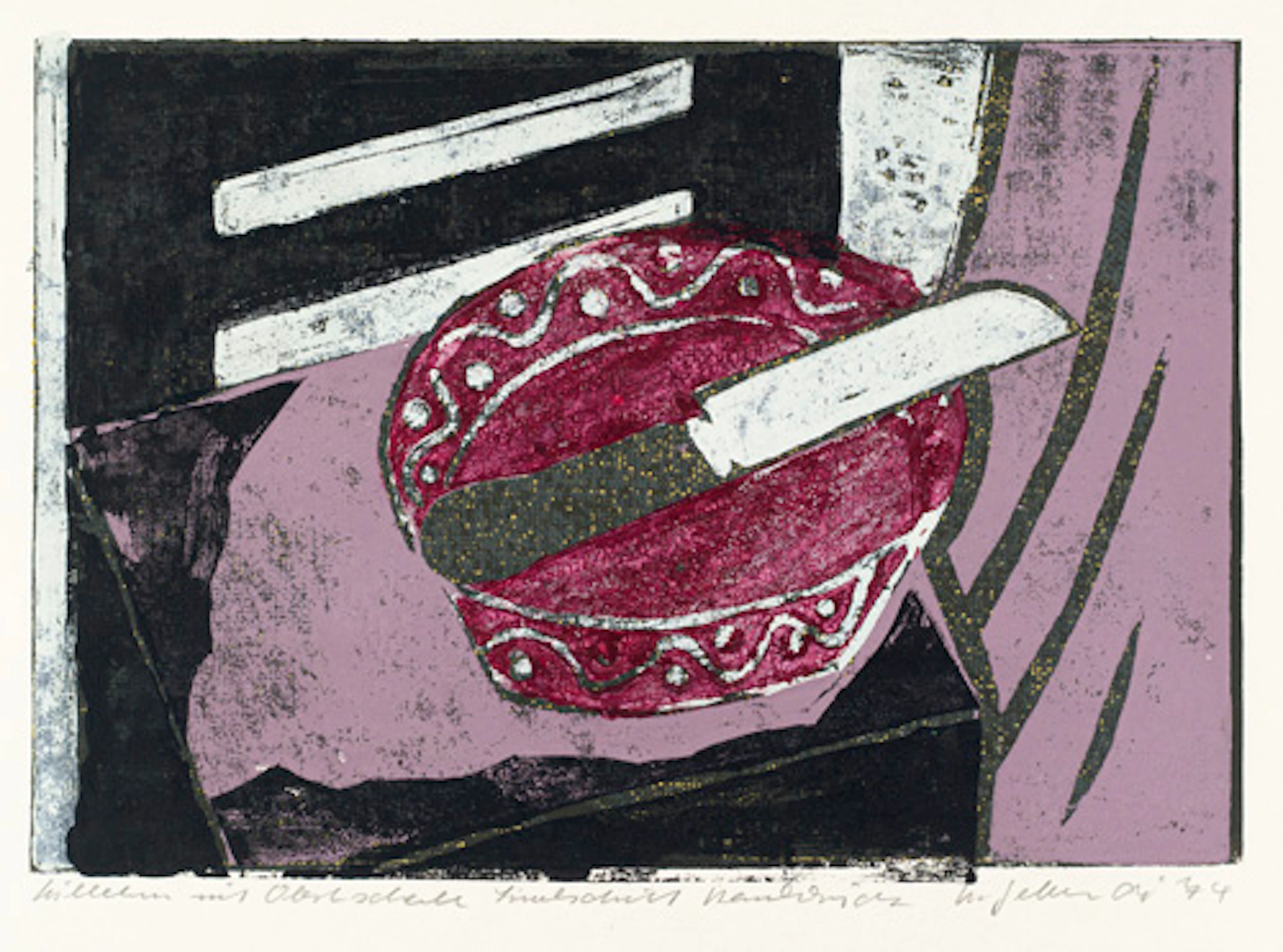 454 Helmut Gebhardt "Stillleben mit Obstschale". 1974.