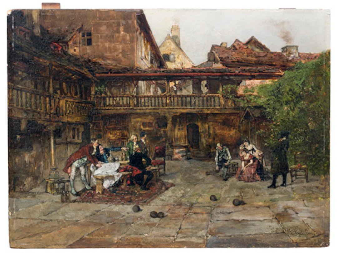 071 Gotthardt Kuehl "Die Ballspieler". Um 1880.
