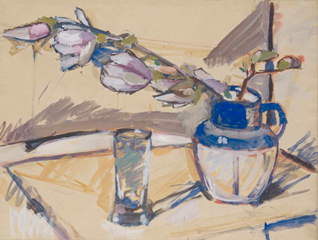 388 Albert Wigand "Stilleben mit Magnolienzweig". 1922.