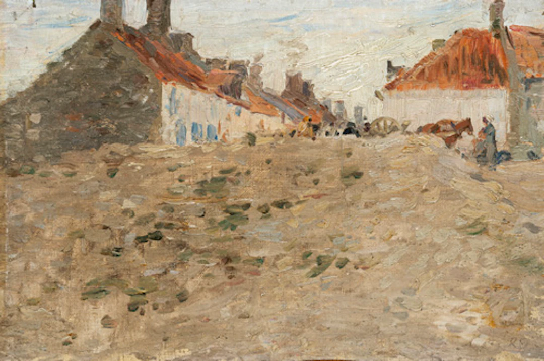 086 Robert Hermann Sterl "Nordfranzösisches Dorf". 1893.