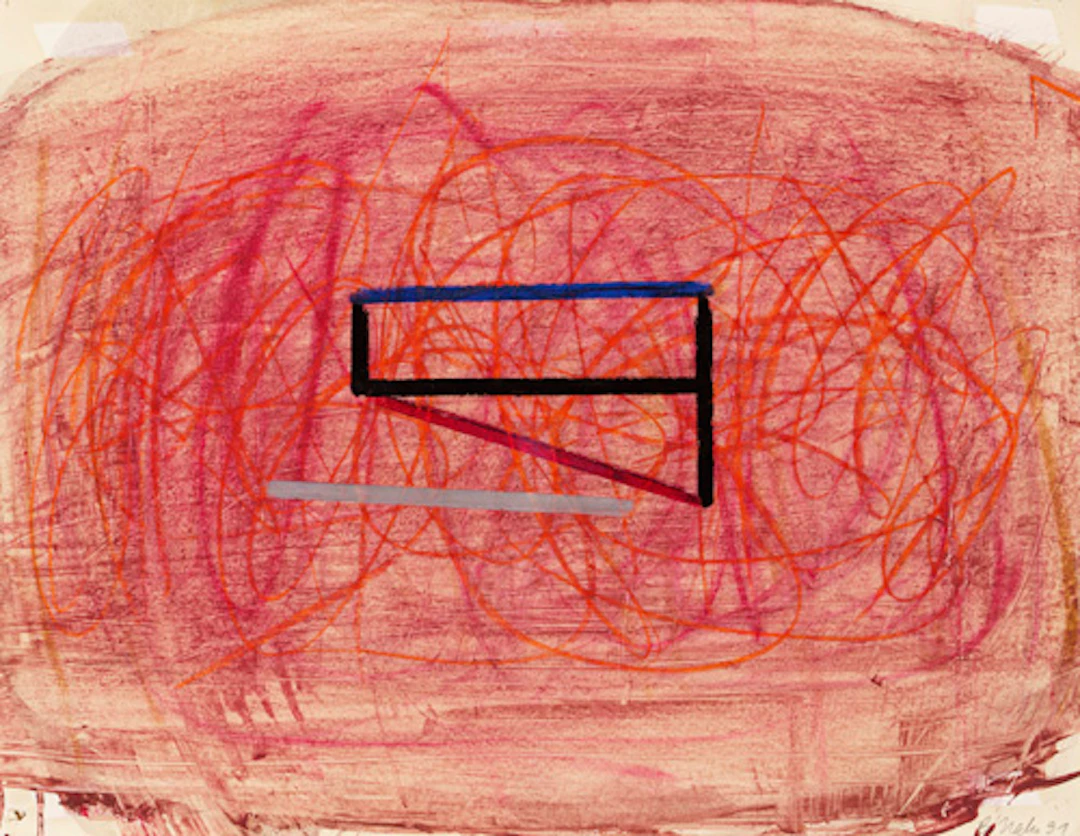 139 Bernd Hahn "Linien auf Rosa". 1991.
