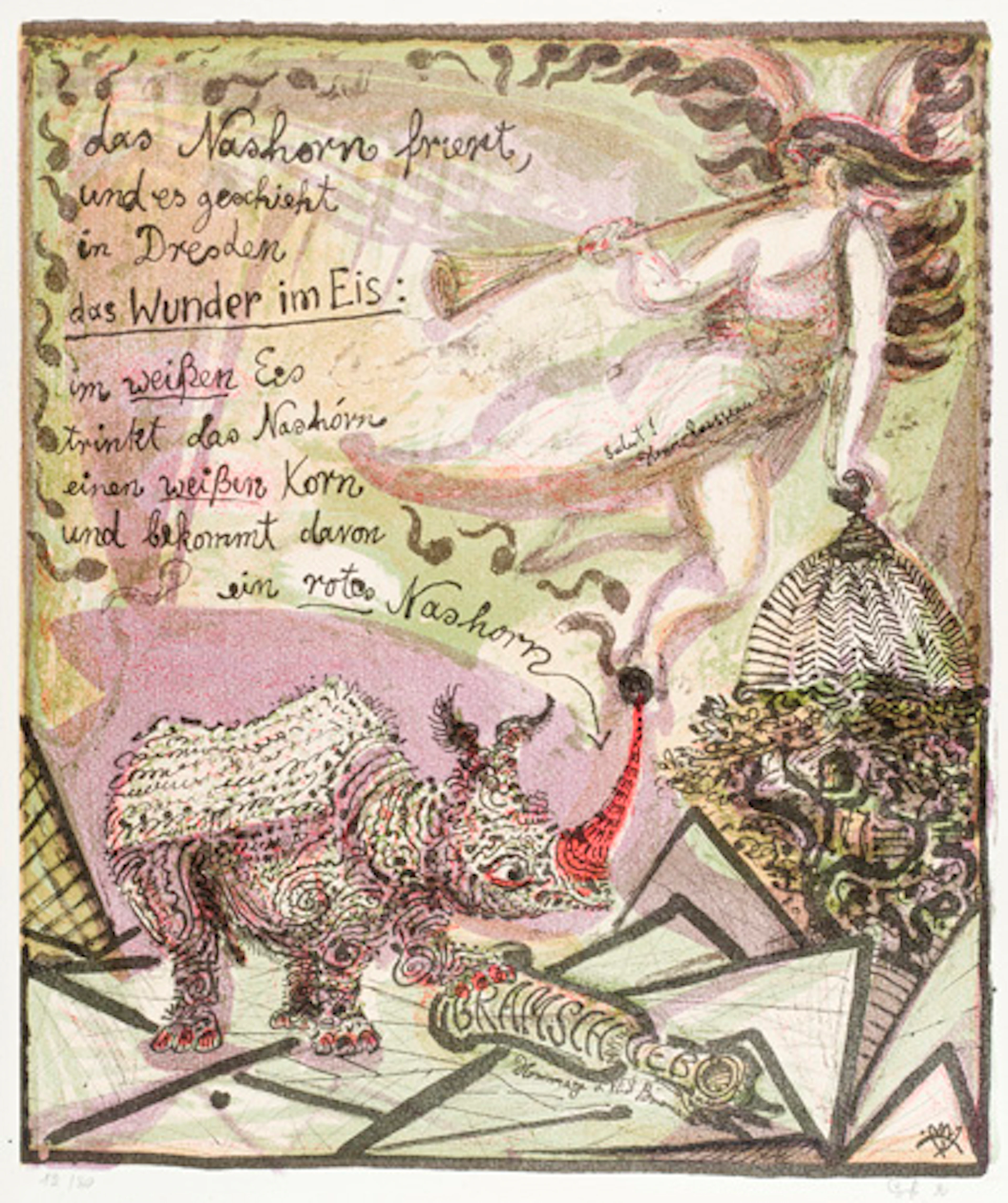 465 Peter Graf "Das Nashorn friert…". 1990.