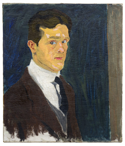059 Carl Lohse "Selbstbildnis vor blauem Grund". Um 1913.