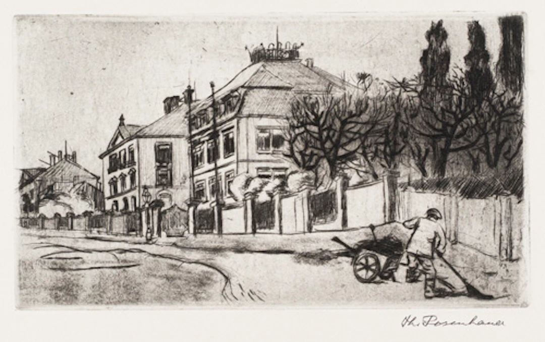 365 Theodor Rosenhauer "Straßenkehrer in Radebeul". 1930er Jahre.