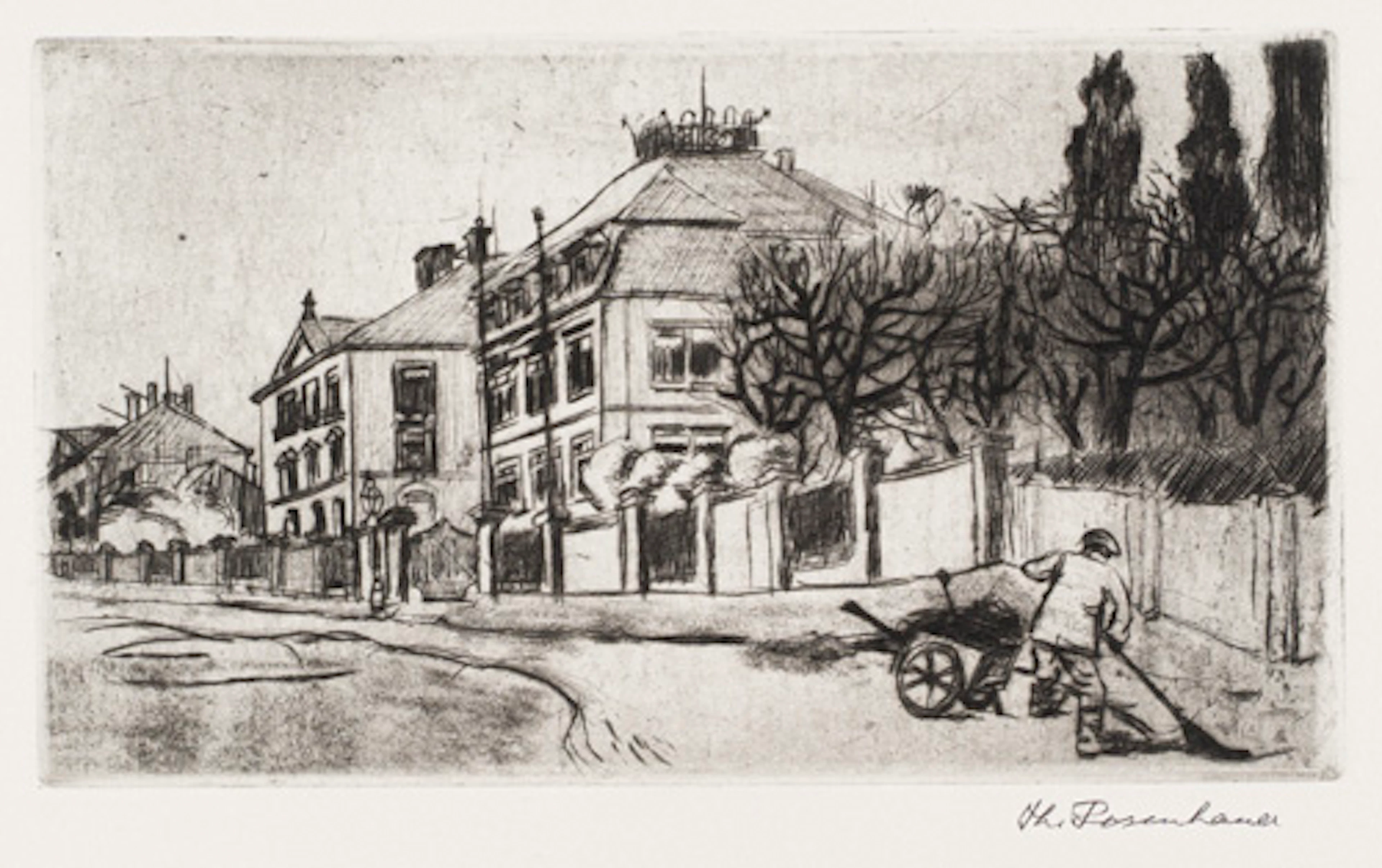 365 Theodor Rosenhauer "Straßenkehrer in Radebeul". 1930er Jahre.