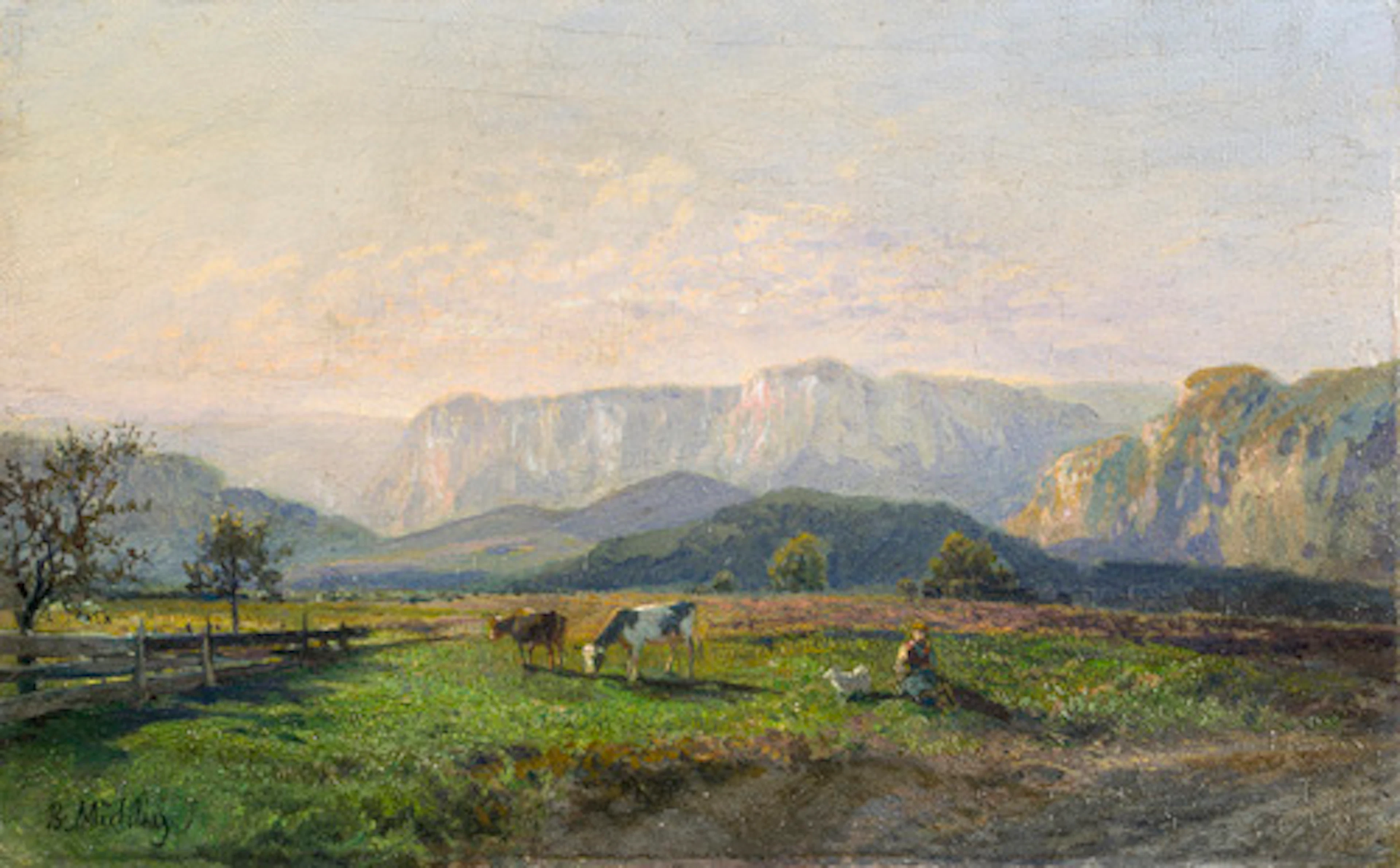 029 Bernhard Mühlig, Ausblick auf die Bastei, Sächsische Schweiz. 2. H. 19. Jh.