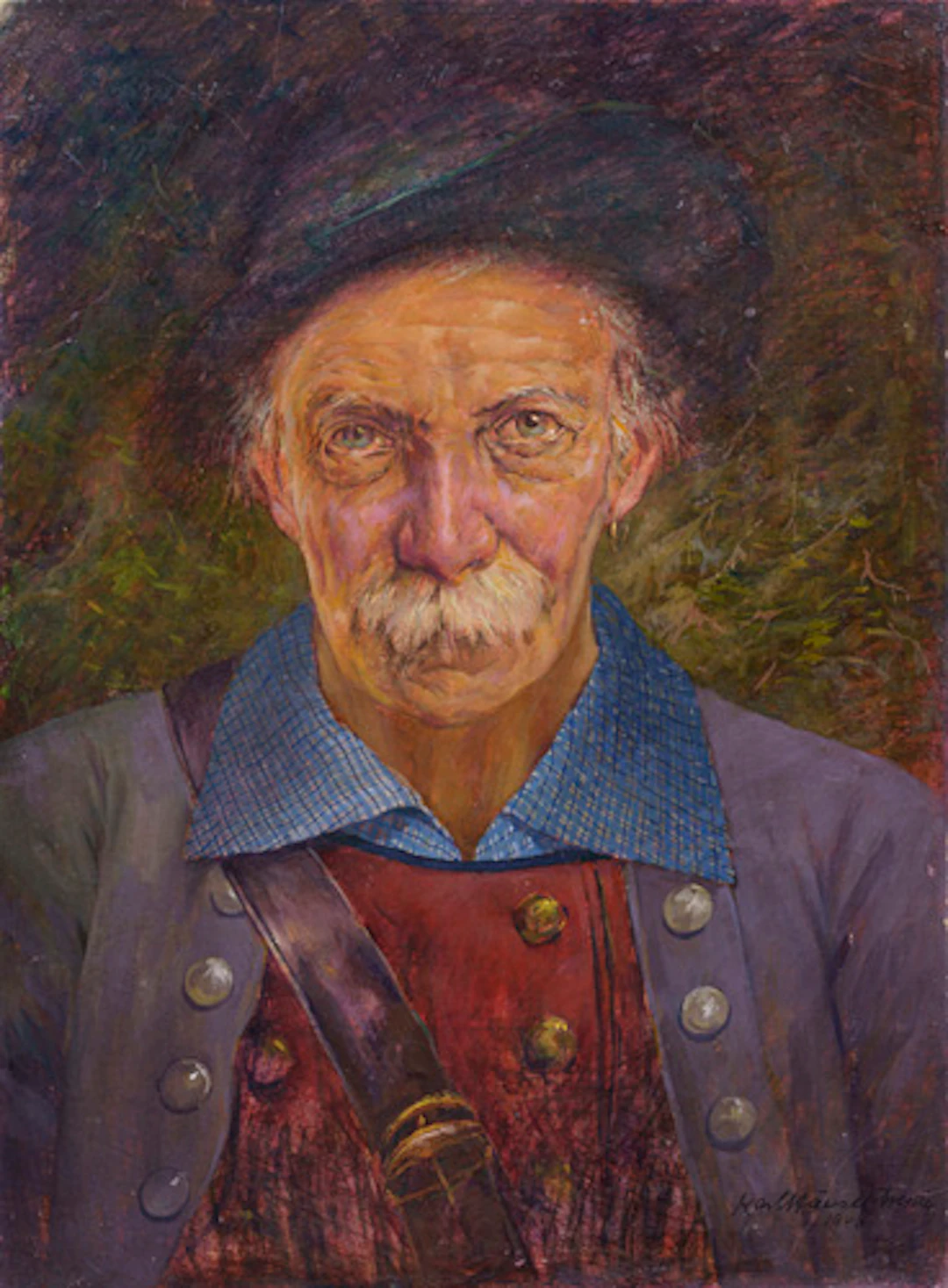 053 Karl Ernst Hänsel, Bildnis eines Bauern en face. 1946.
