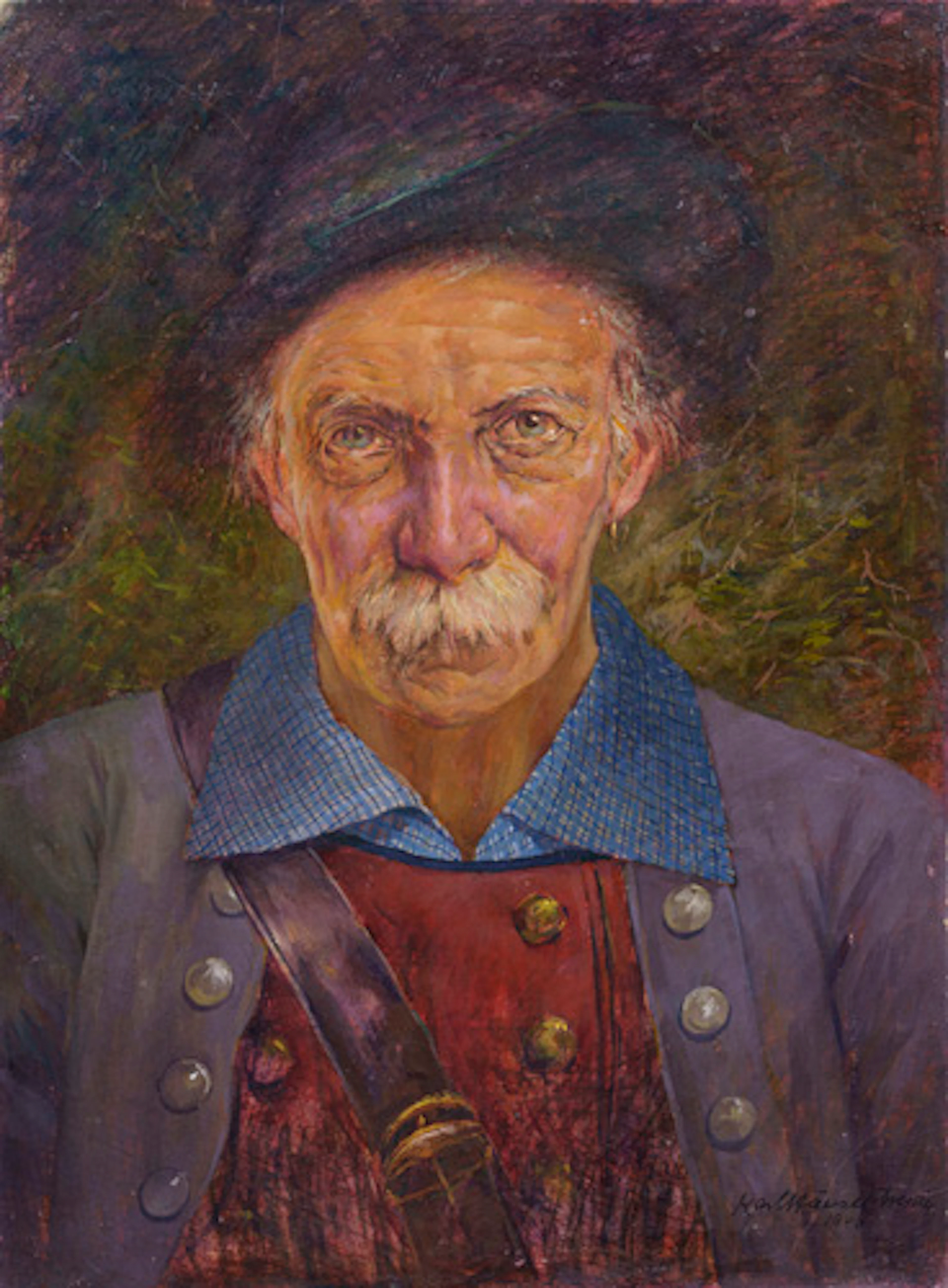053 Karl Ernst Hänsel, Bildnis eines Bauern en face. 1946.