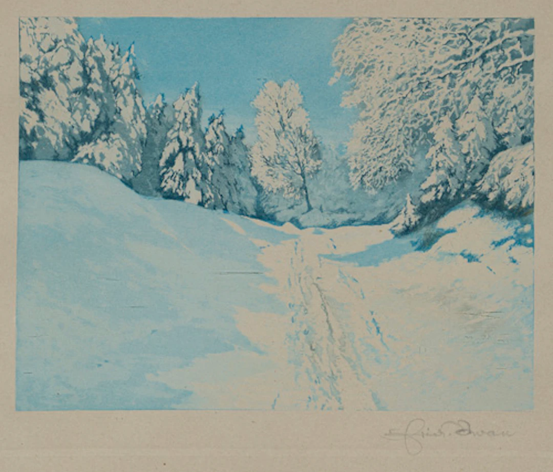 305 Friedrich Iwan, Wintersonne im Riesengebirge. Wohl 1920er/1930er Jahre.