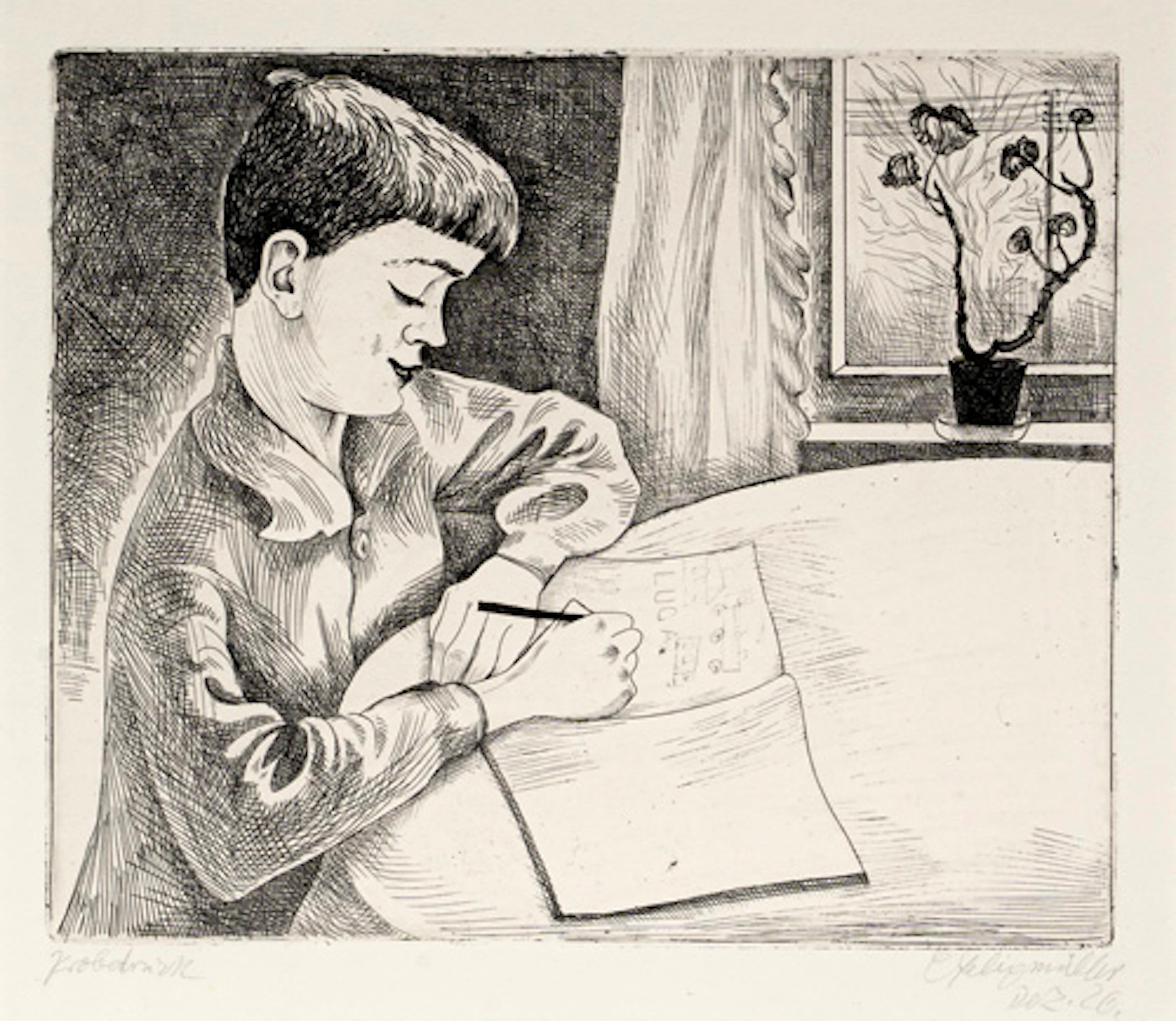 278 Conrad Felixmüller "Luca zeichnet". 1926.