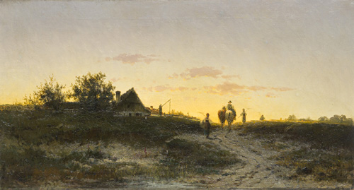 019 Anton Windmaier, Heimkehrende Landleute bei Pang (Oberbayern). 1872.