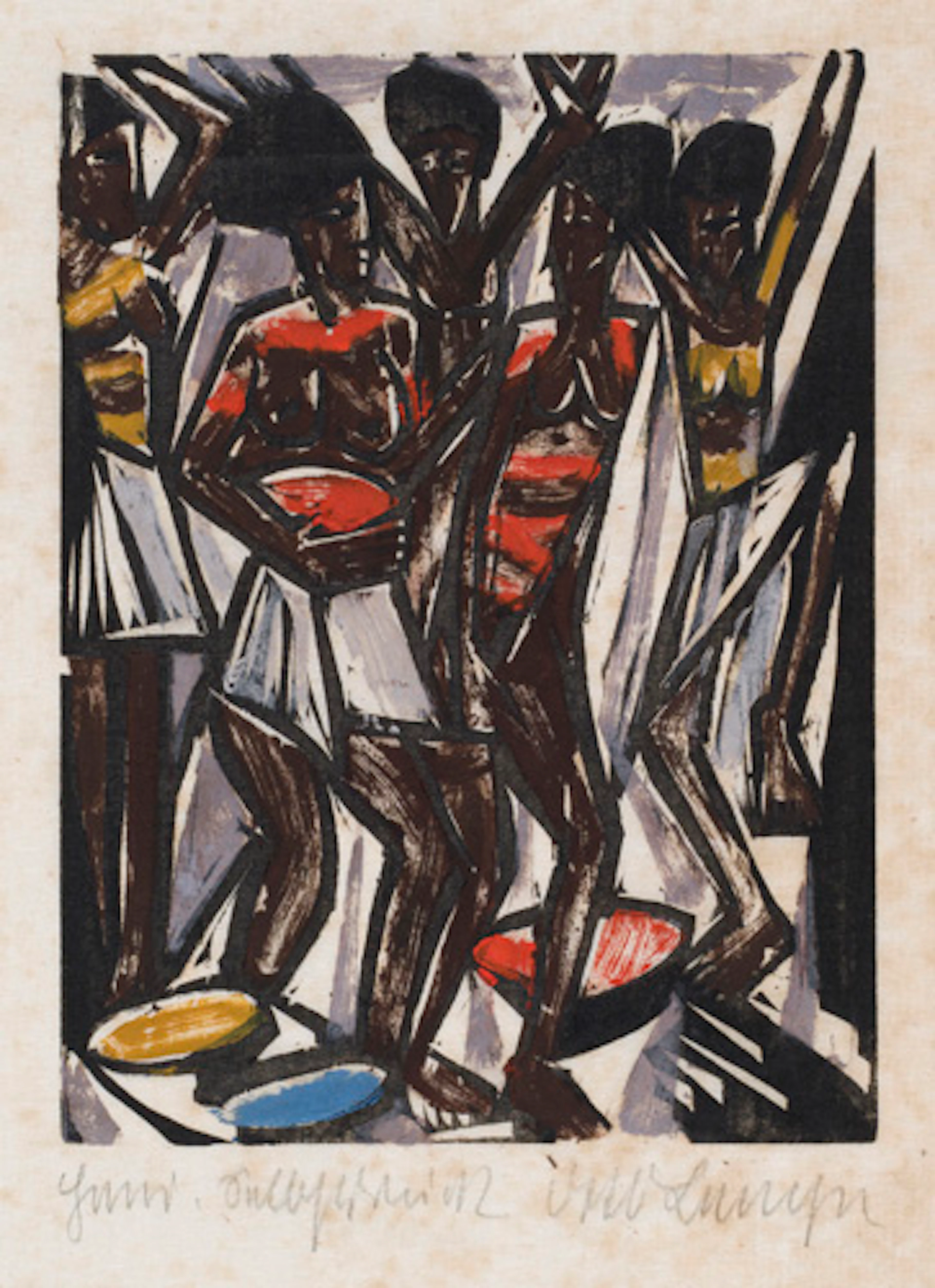 340 Otto Lange "Die Einweihung des neuen Zauns". Um 1919/1920.