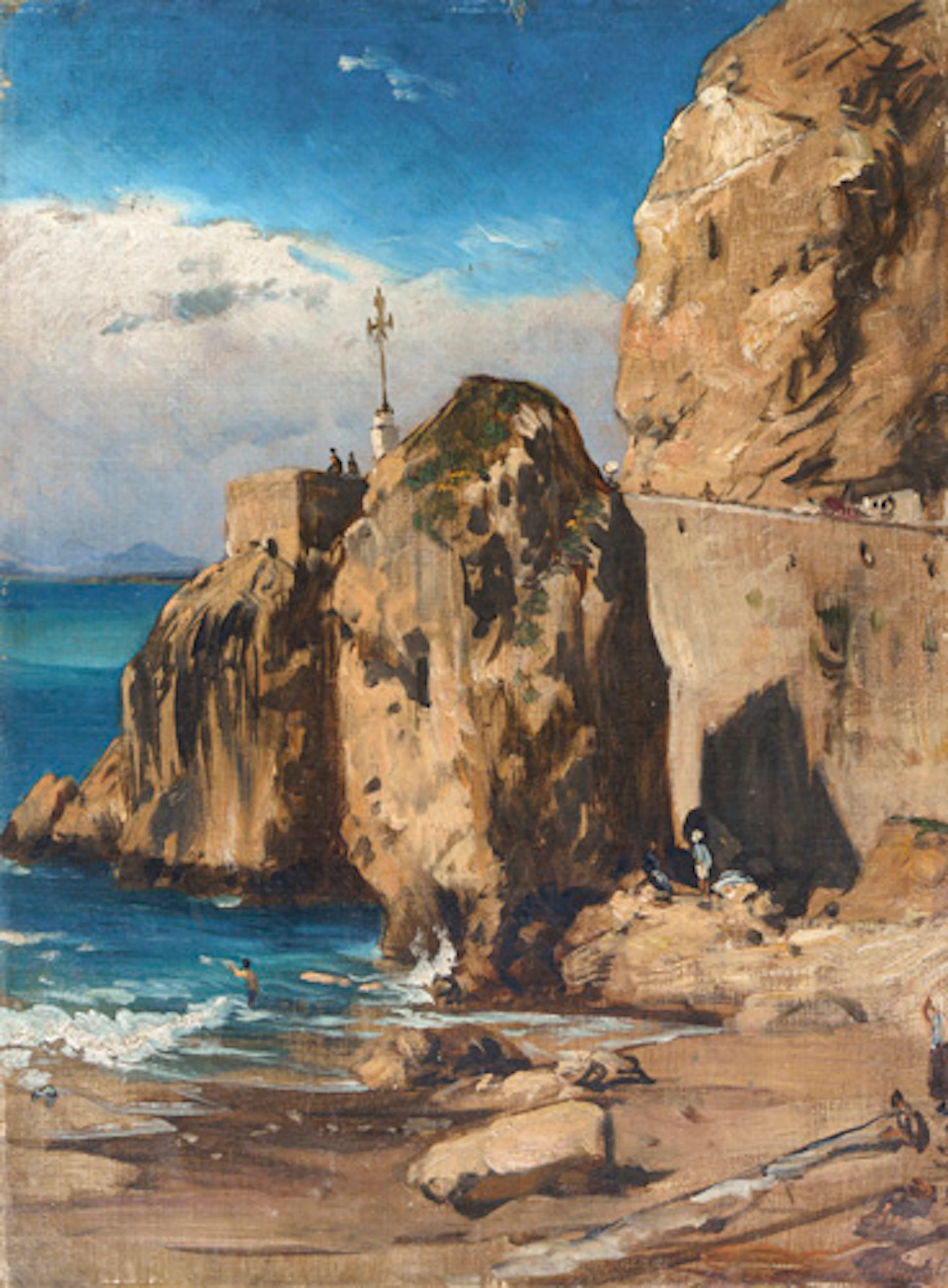 055 Albert Hertel, Felsige Küste an der Corniche d'Or bei Nizza. Wohl