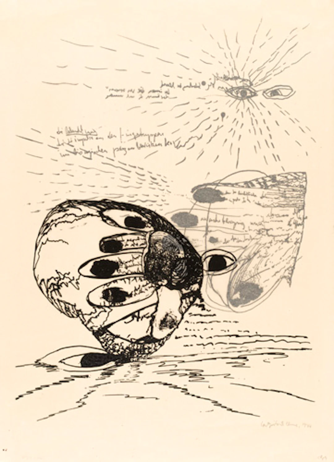 431 Carlfriedrich Claus "Handreflexion". 1974.