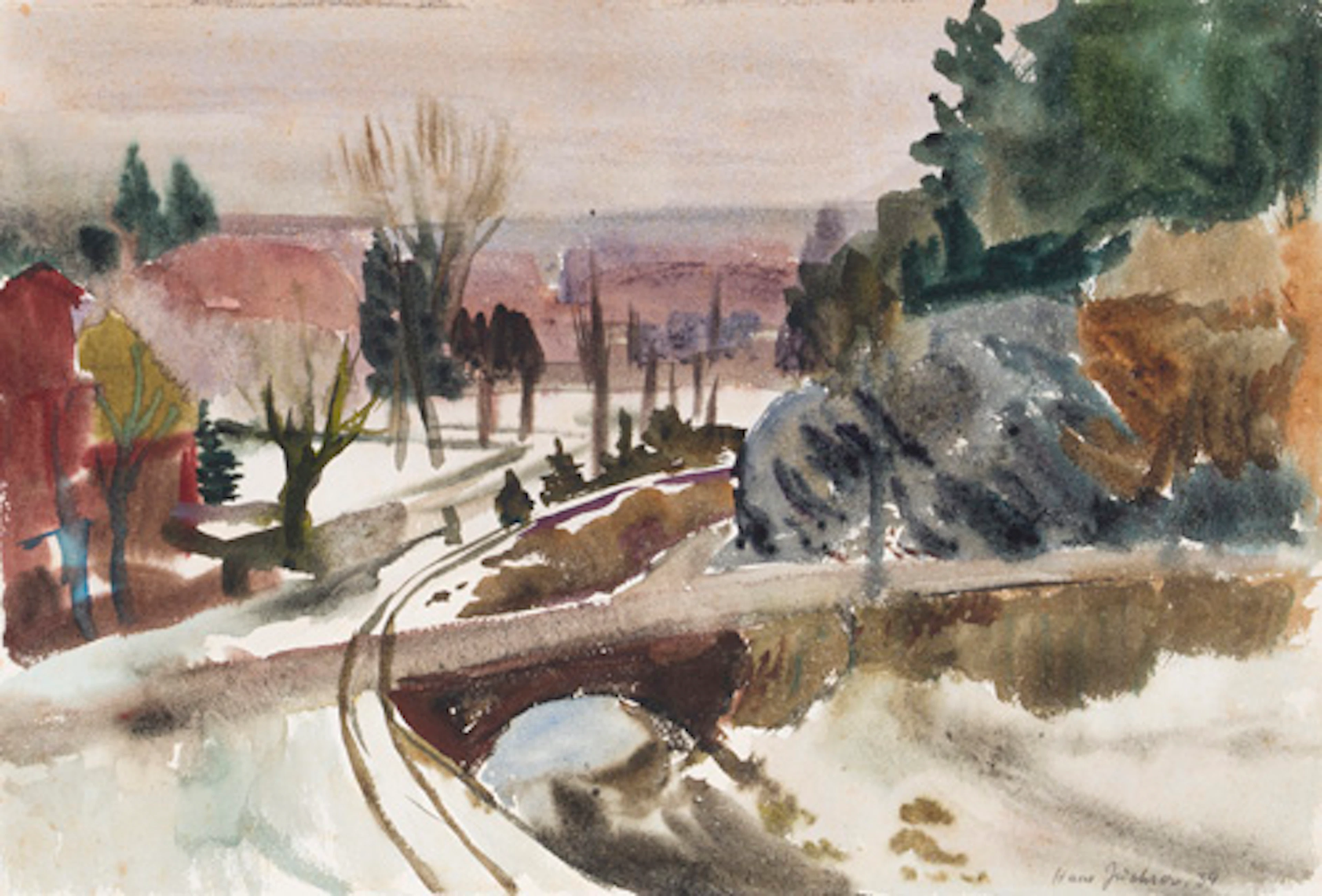 308 Hans Jüchser, Winter in Dresden-Wachwitz (?). 1934.