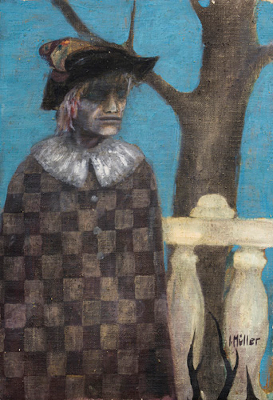 180 Irene Müller, Betrübter Harlekin. Wohl 1980er Jahre.