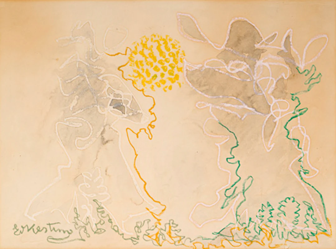 510 Edmund Kesting, Ahrenshoop – Gelbe Sonne zwischen Bäumen. 1969.