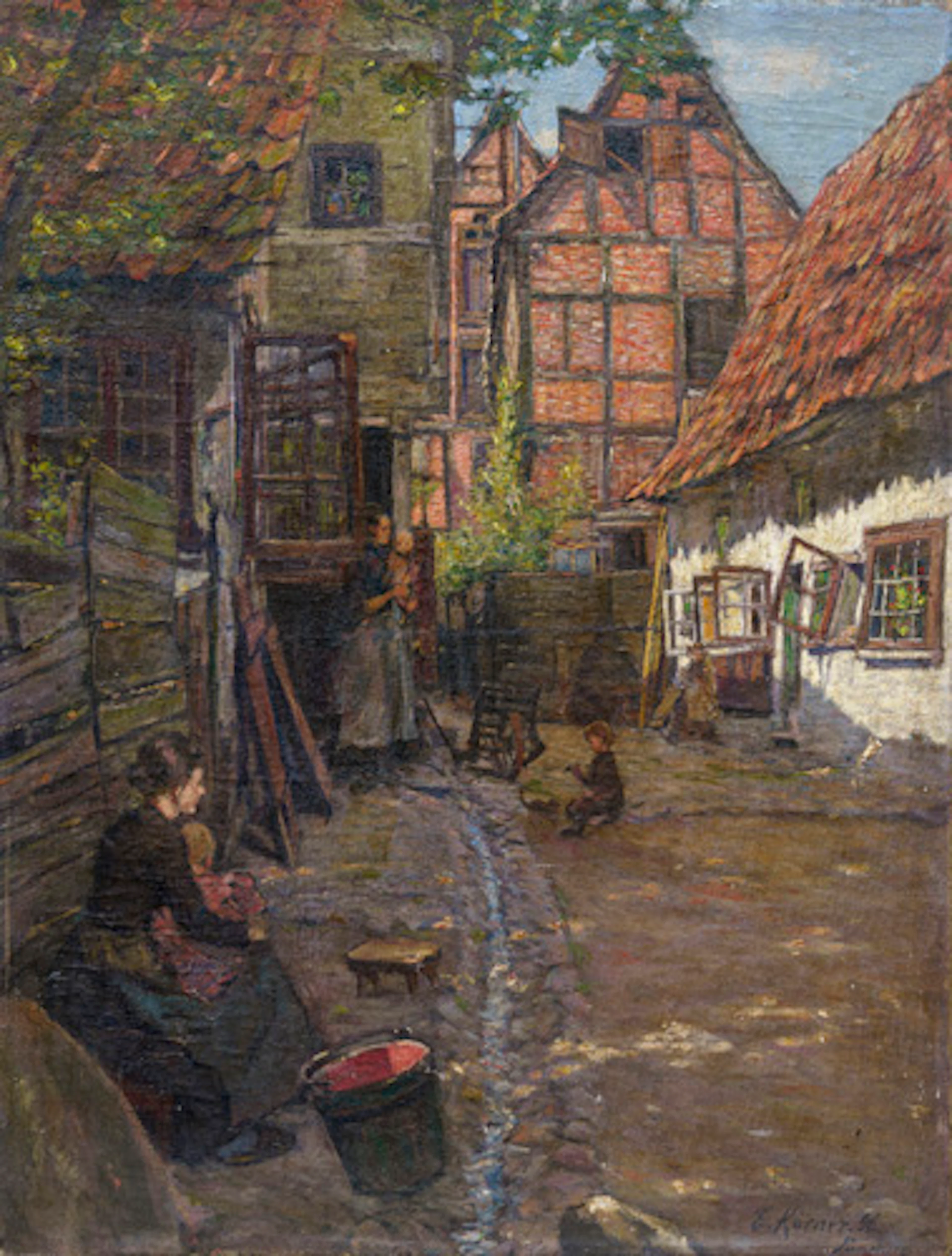 066 Edmund Körner, Lüneburg – Der Rote Hahn. 1896.