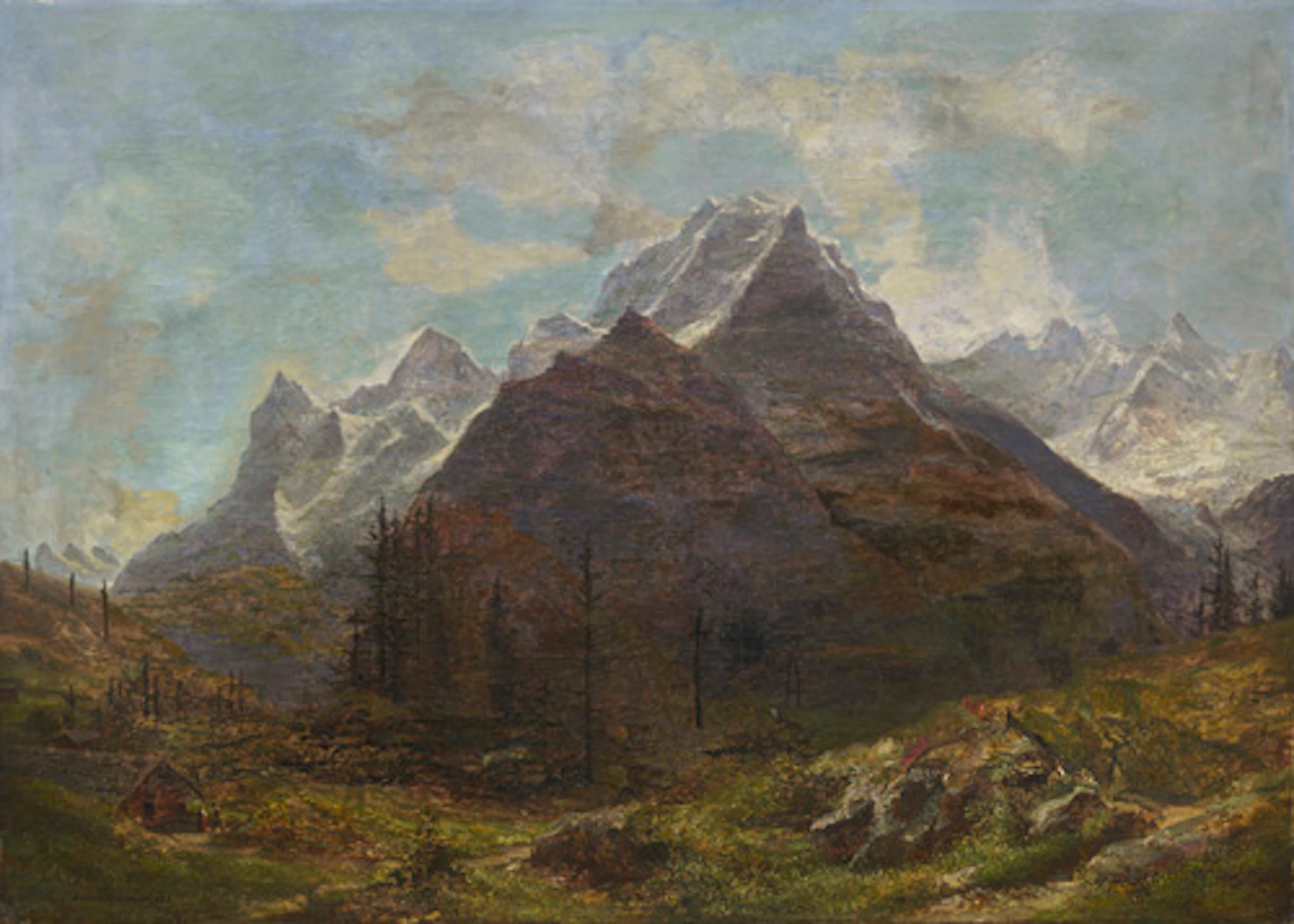 026 Carl Robert Kummer "Eiger, Mönch und Jungfrau. Schweizer Alpen". 1881.