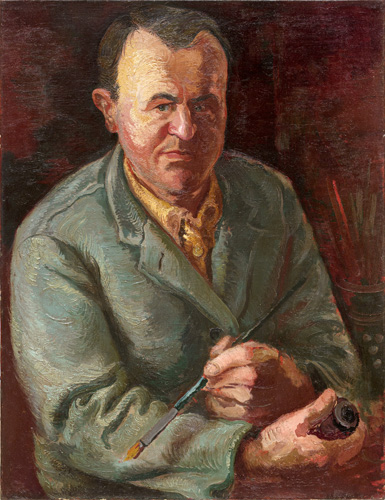 048 George Grosz "Self-portrait with Paintbrush" (Selbstbildnis mit