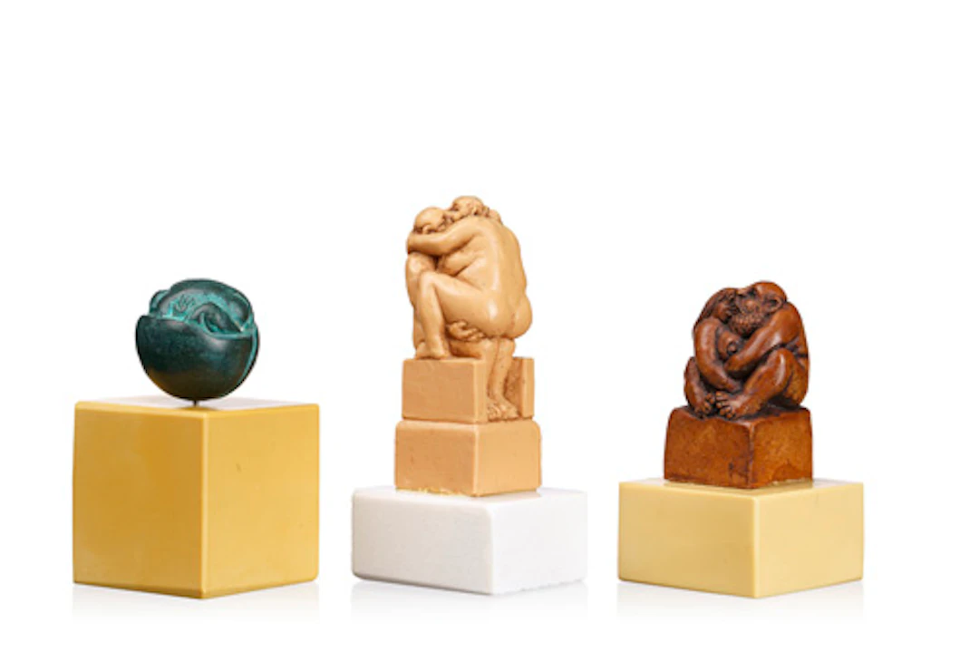 660 Horst Hille, Drei erotische Skulpturen und fünf weitere Kleinskulpturen.