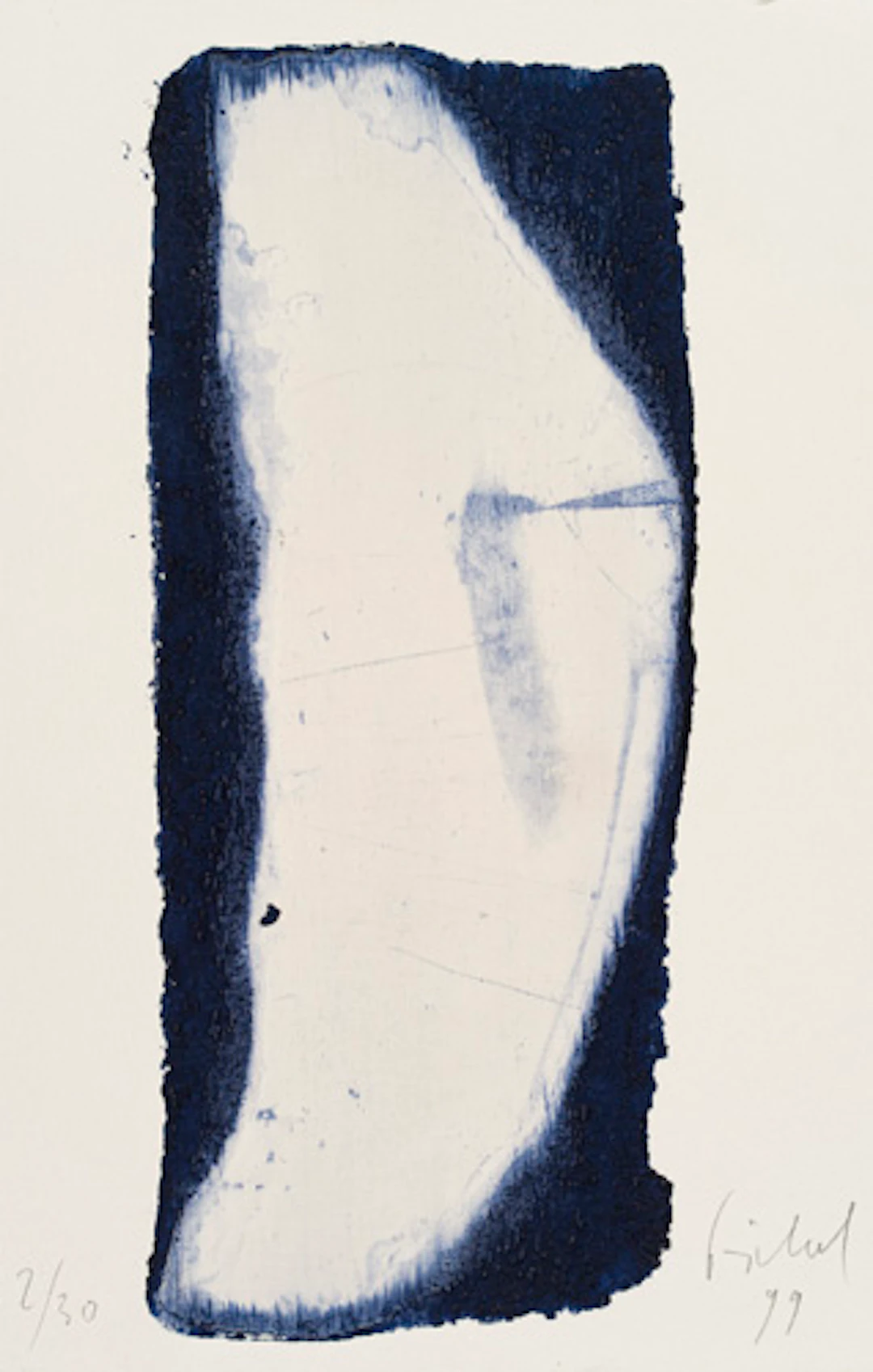 459 Eberhard Göschel, Kleiner Flügel vor Nachtblau. 1999.
