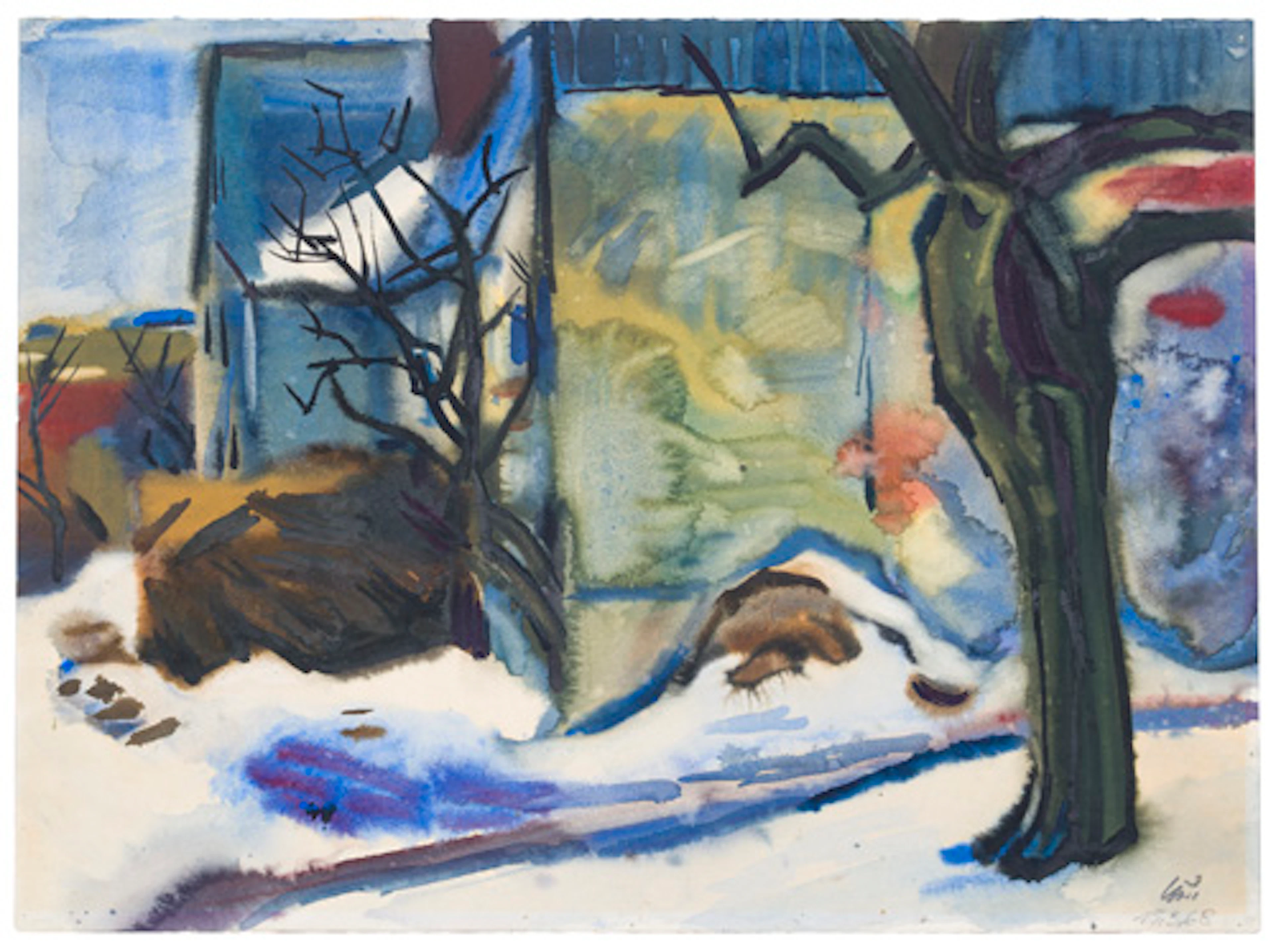 563 Curt Querner "Diebels Gut im Winter". 1968.
