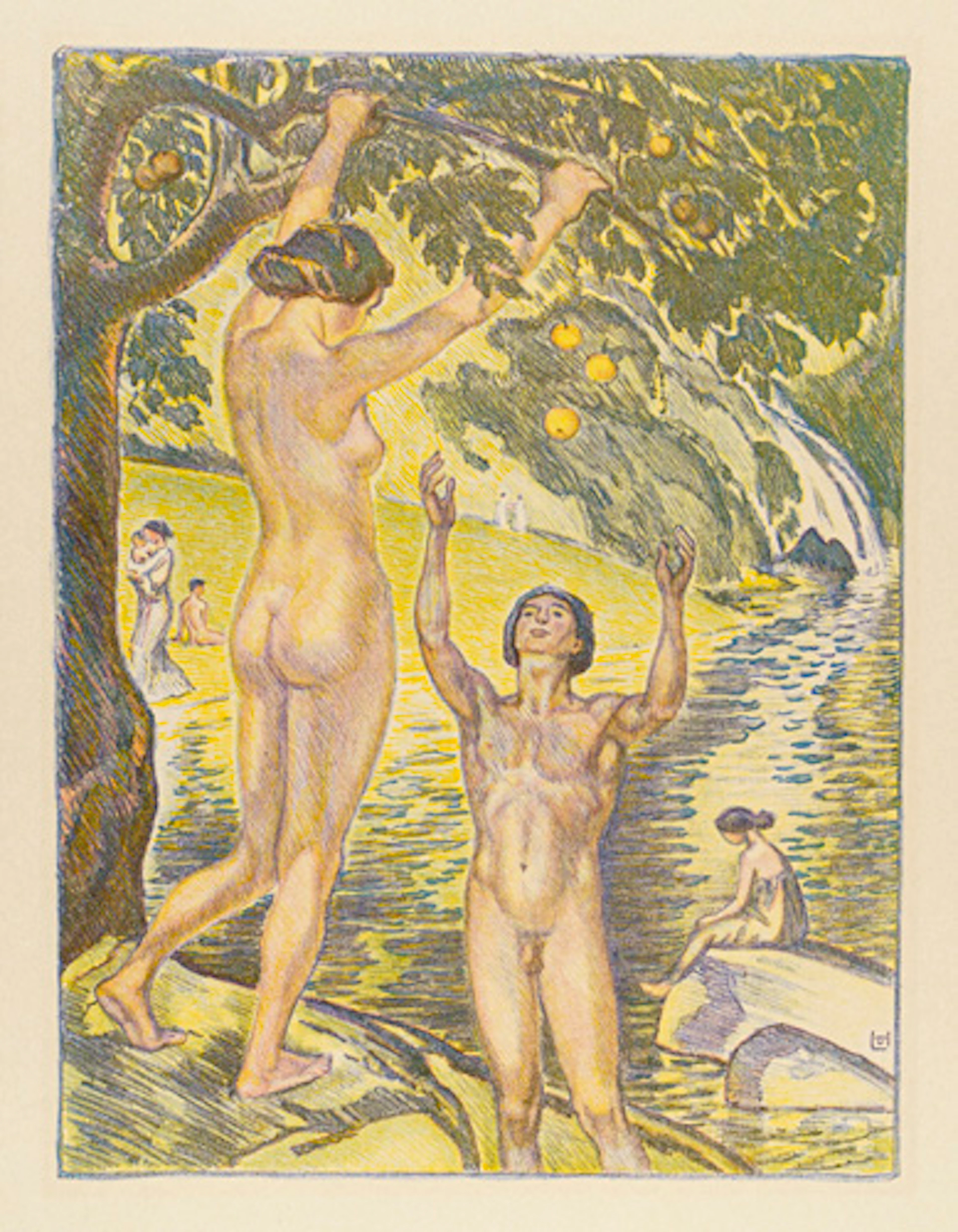 302 Ludwig von Hofmann "Reife Früchte" / "Springende Mädchen" / Akte