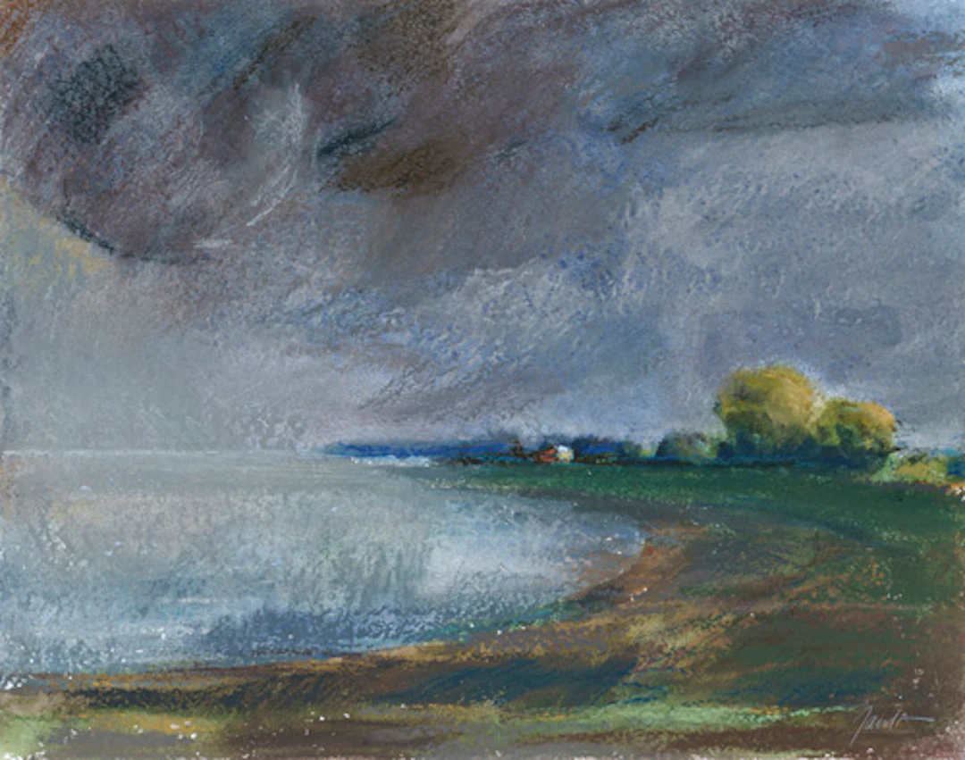 494 Gunter Jacob, Dunkle Wolken über Mönchsgut (Rügen). Wohl spätes 20. Jh.