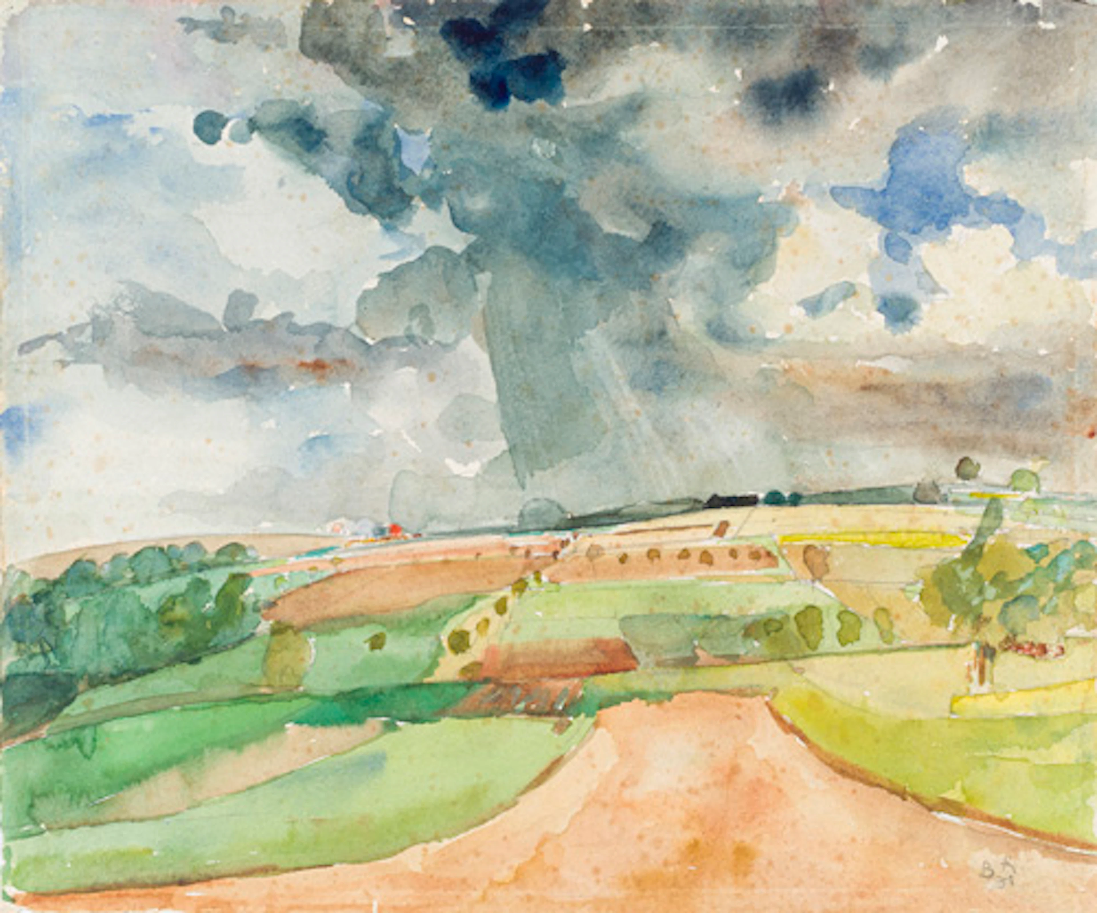 335 Bernhard Kretzschmar, Blick aus dem Atelier des Künstlers in Dresden-Gostrit