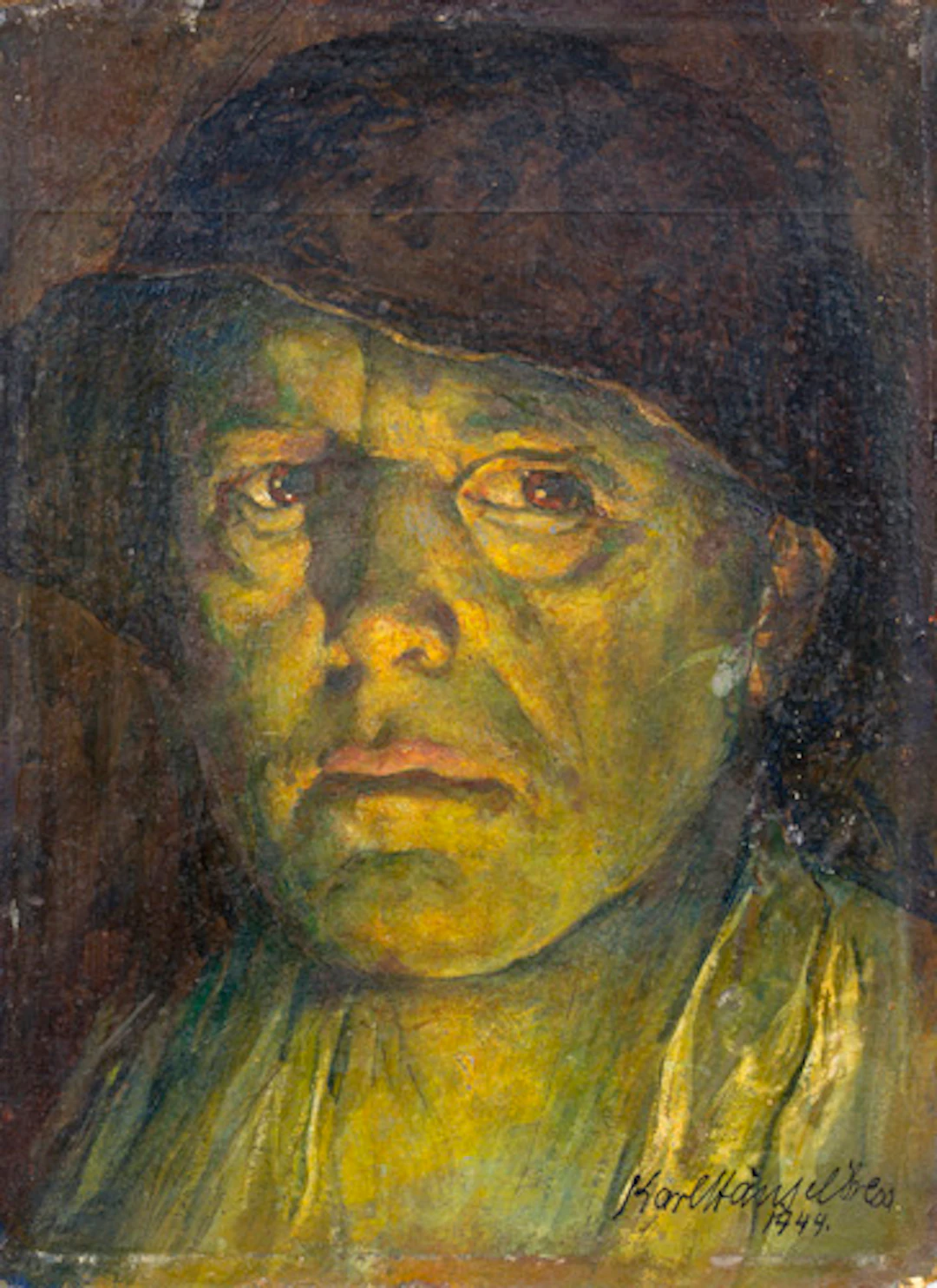 052 Karl Ernst Hänsel, Kopf eines Mannes mit Kappe. 1944.