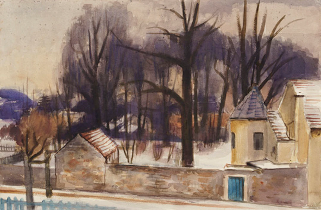 627 Paul Wilhelm, Winter am Grundhof in Radebeul. Um 1950.