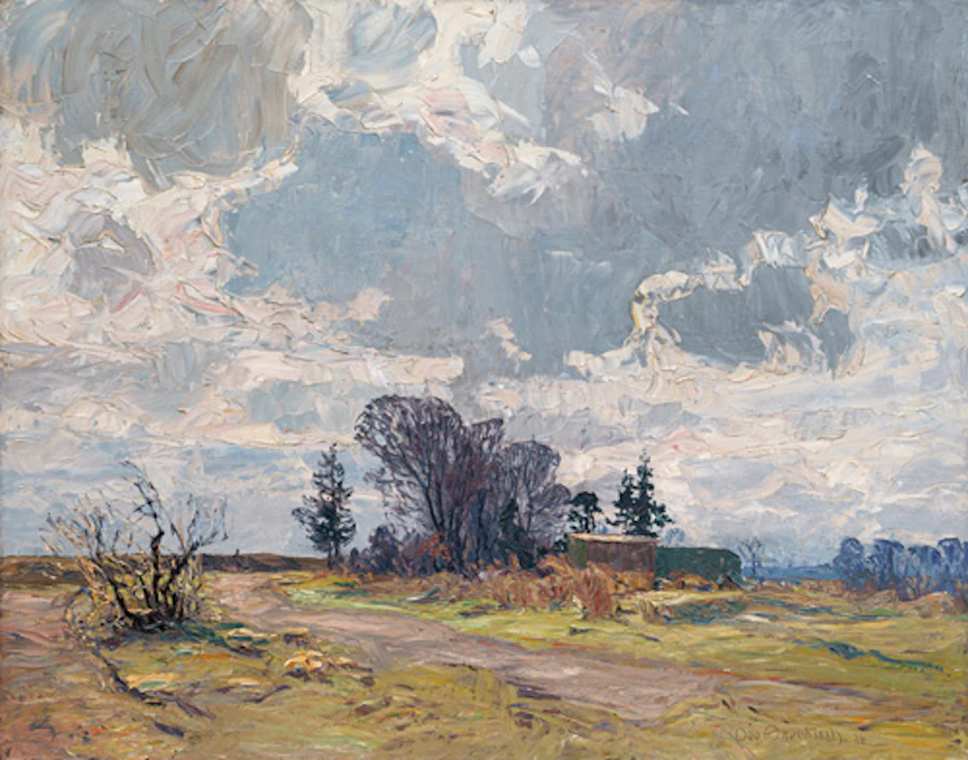 043 Otto Altenkirch "Baumgruppe bei den Dünen (Vorfrühlingstag)"(Ziesar). 1934.