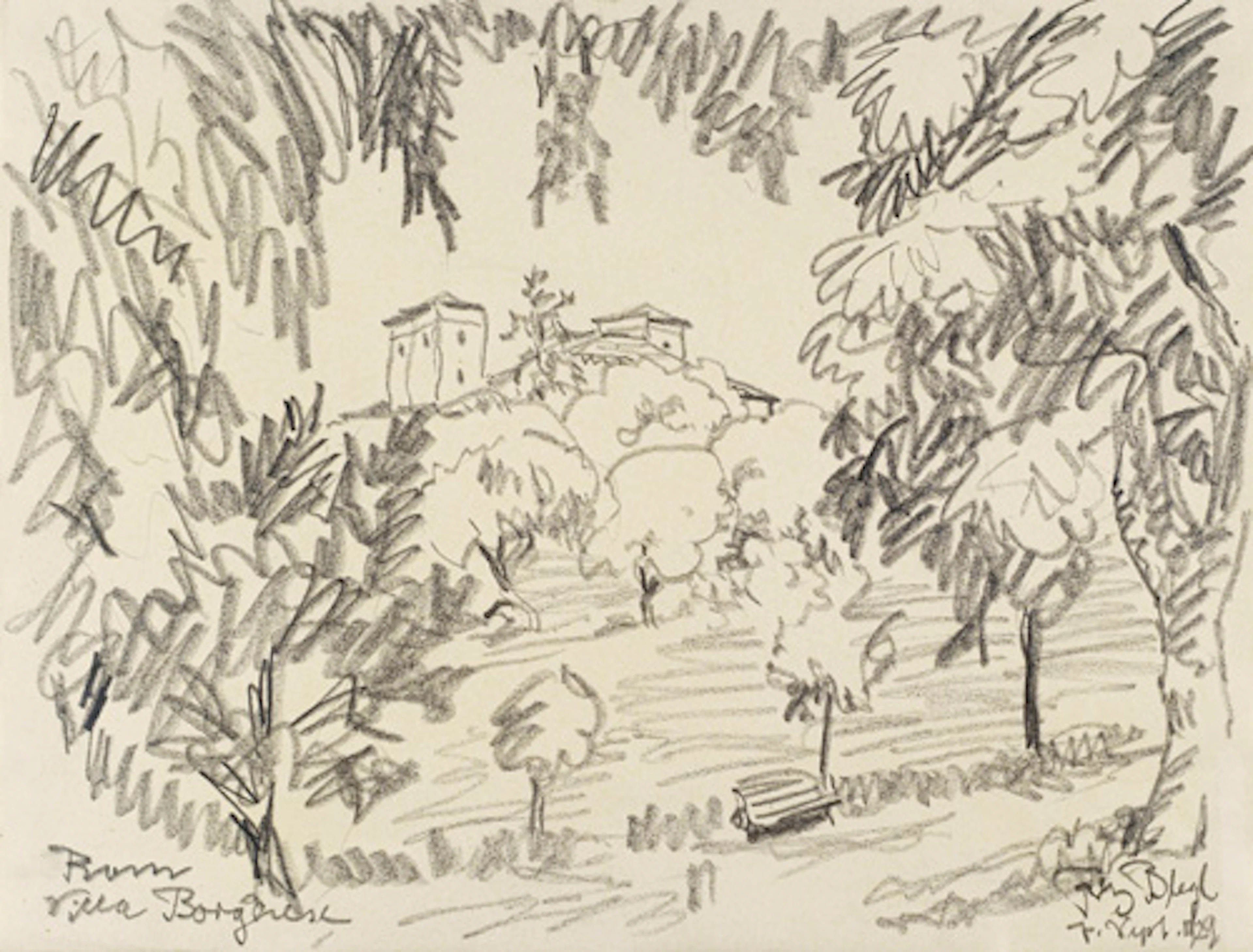 261 Fritz Bleyl "Rom – Villa Borghese". 1929.