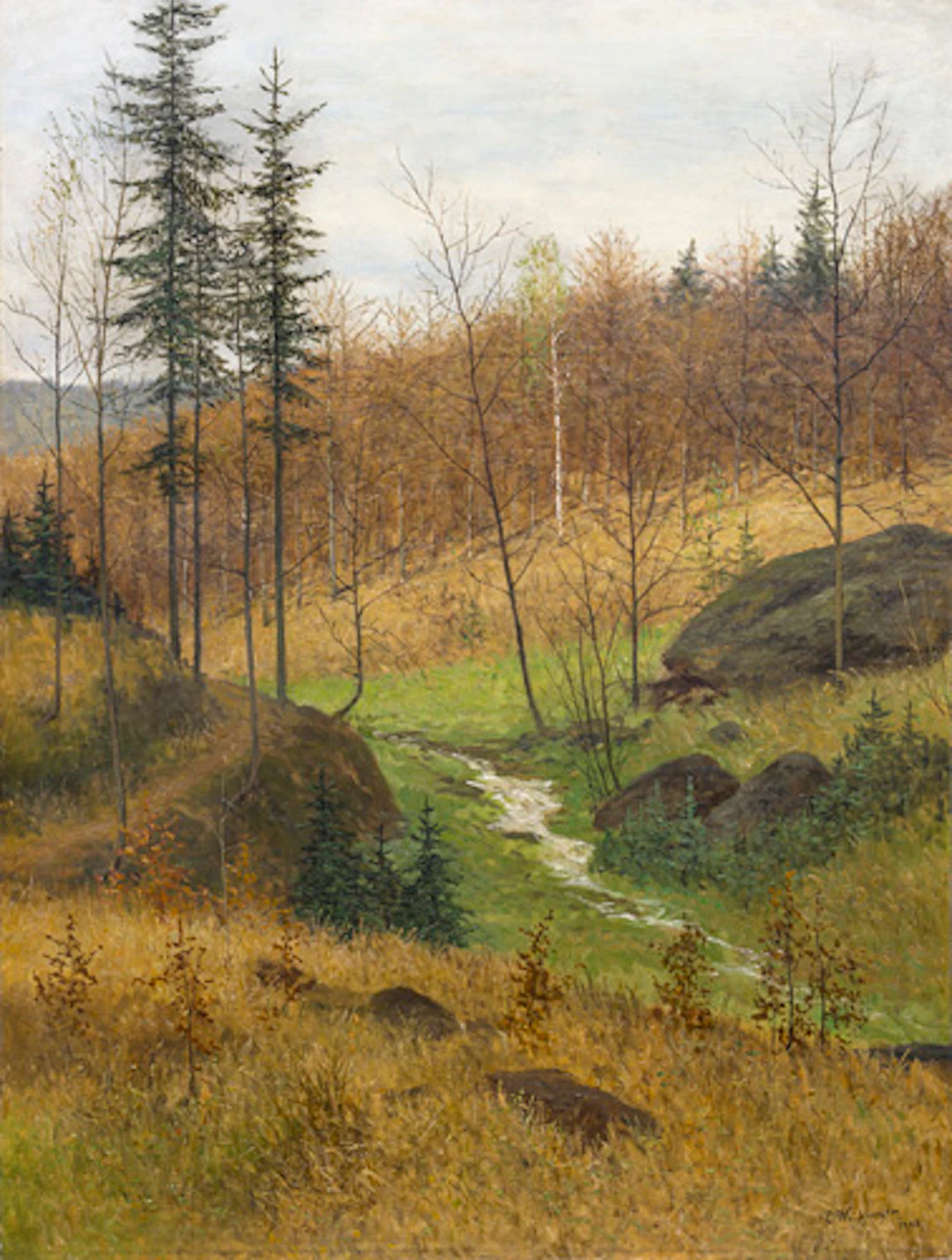 092 Eduard Weichberger, Vorfrühlingslandschaft bei Eisenach (?). 1908.