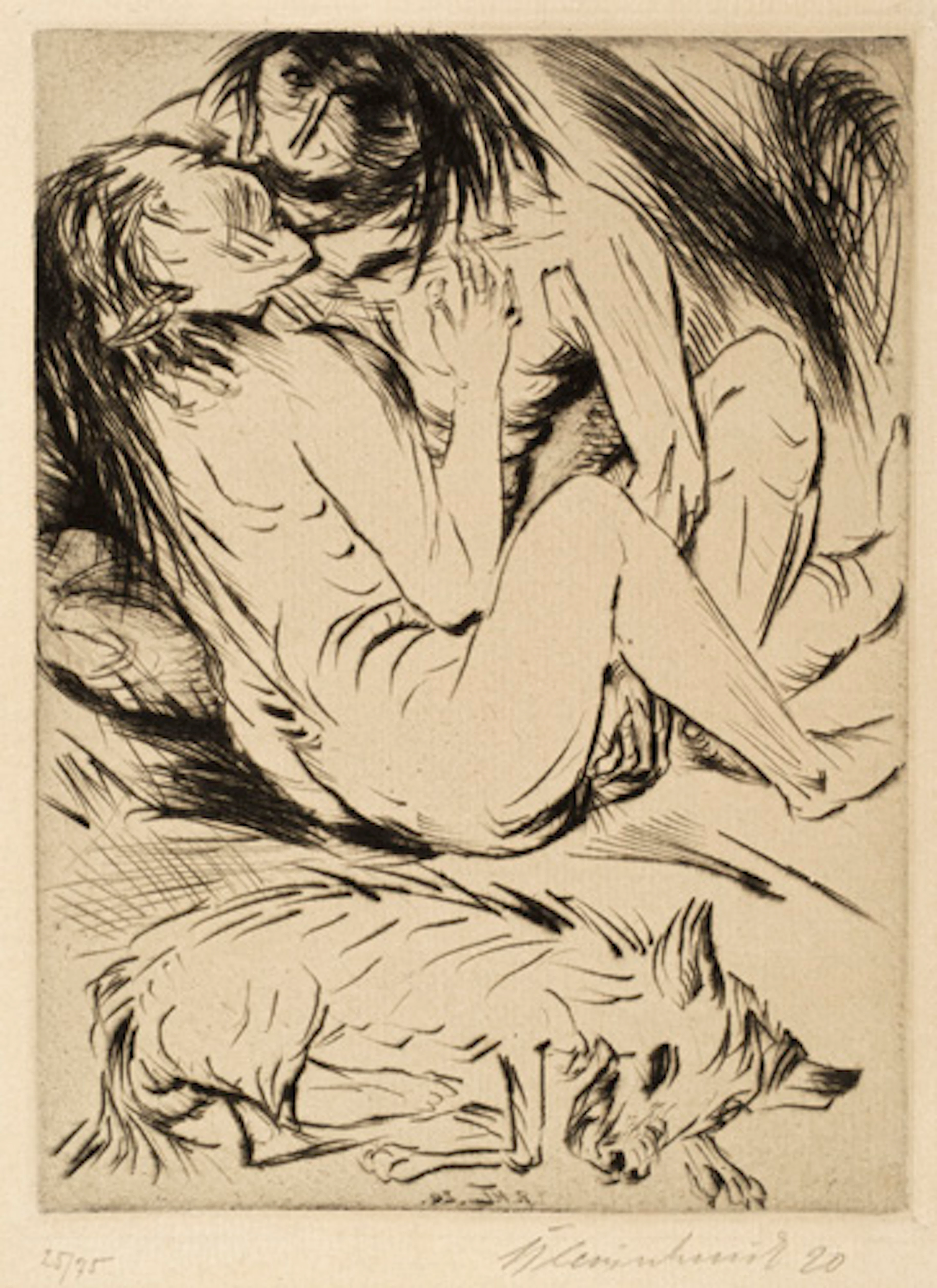 317 Paul Kleinschmidt "Liebendes Paar I". 1920.