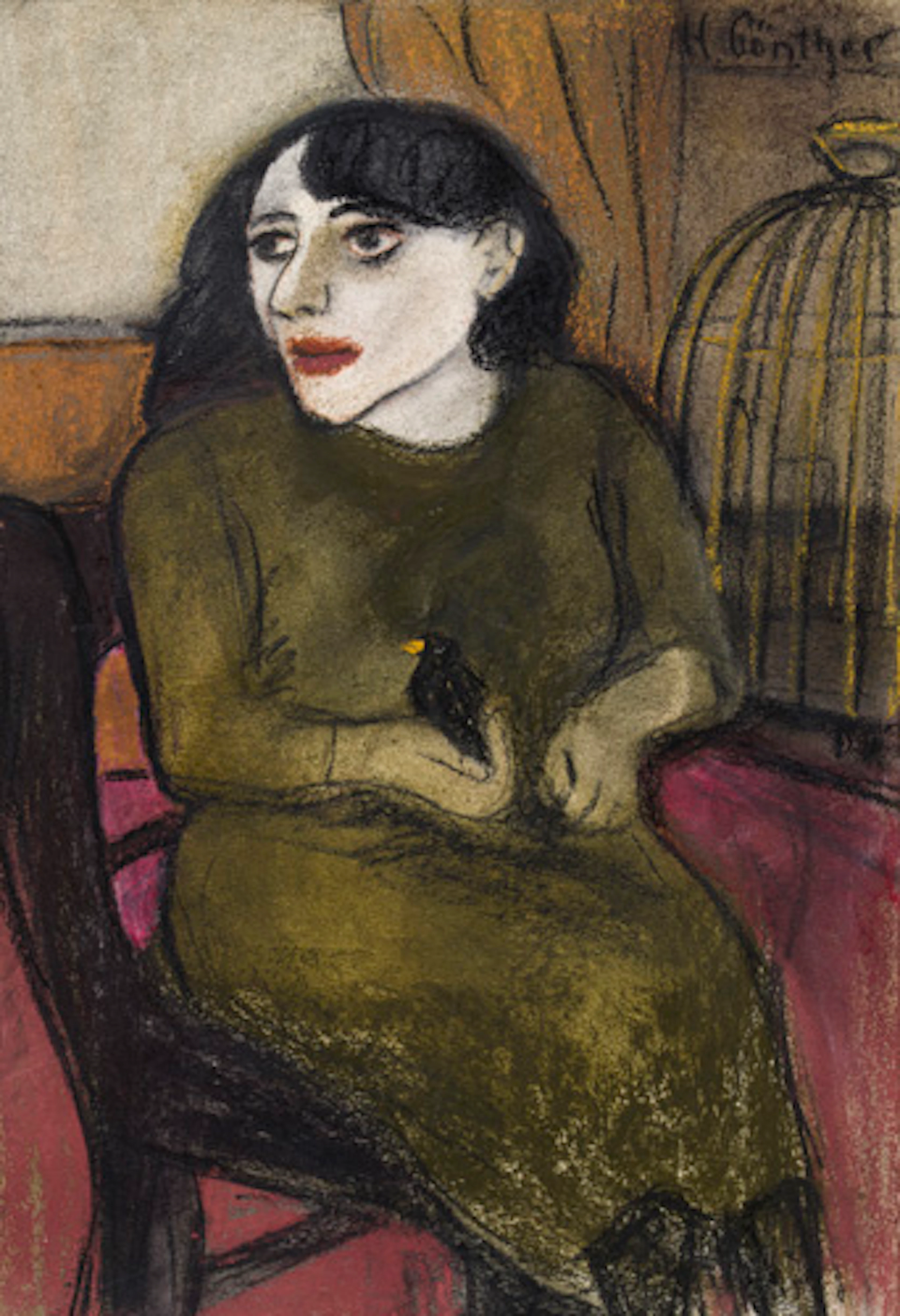 469 Herta Günther "Das Mädchen mit dem Vögelchen". 2004.
