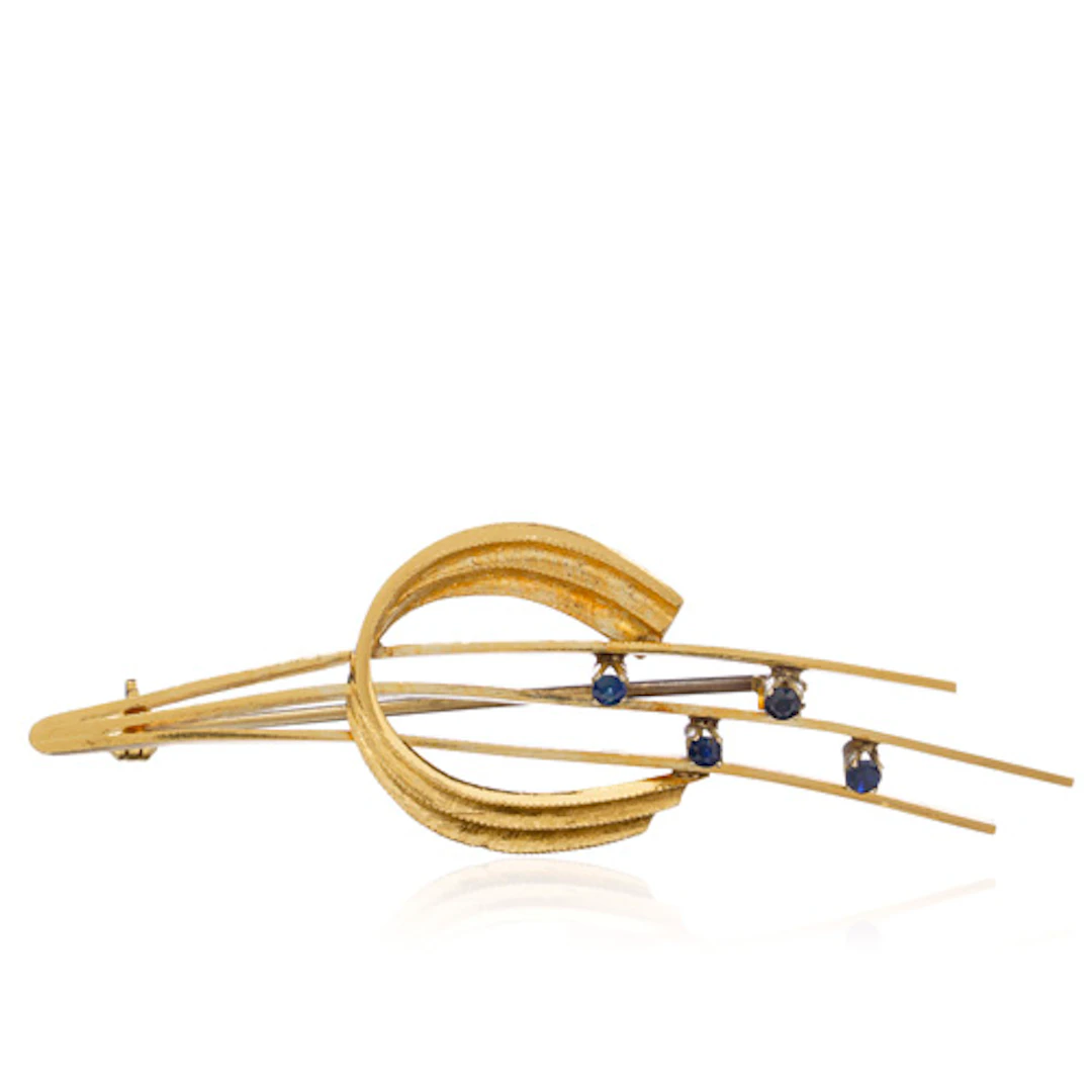 845 Goldbrosche Kometenschweif mit vier Saphiren.